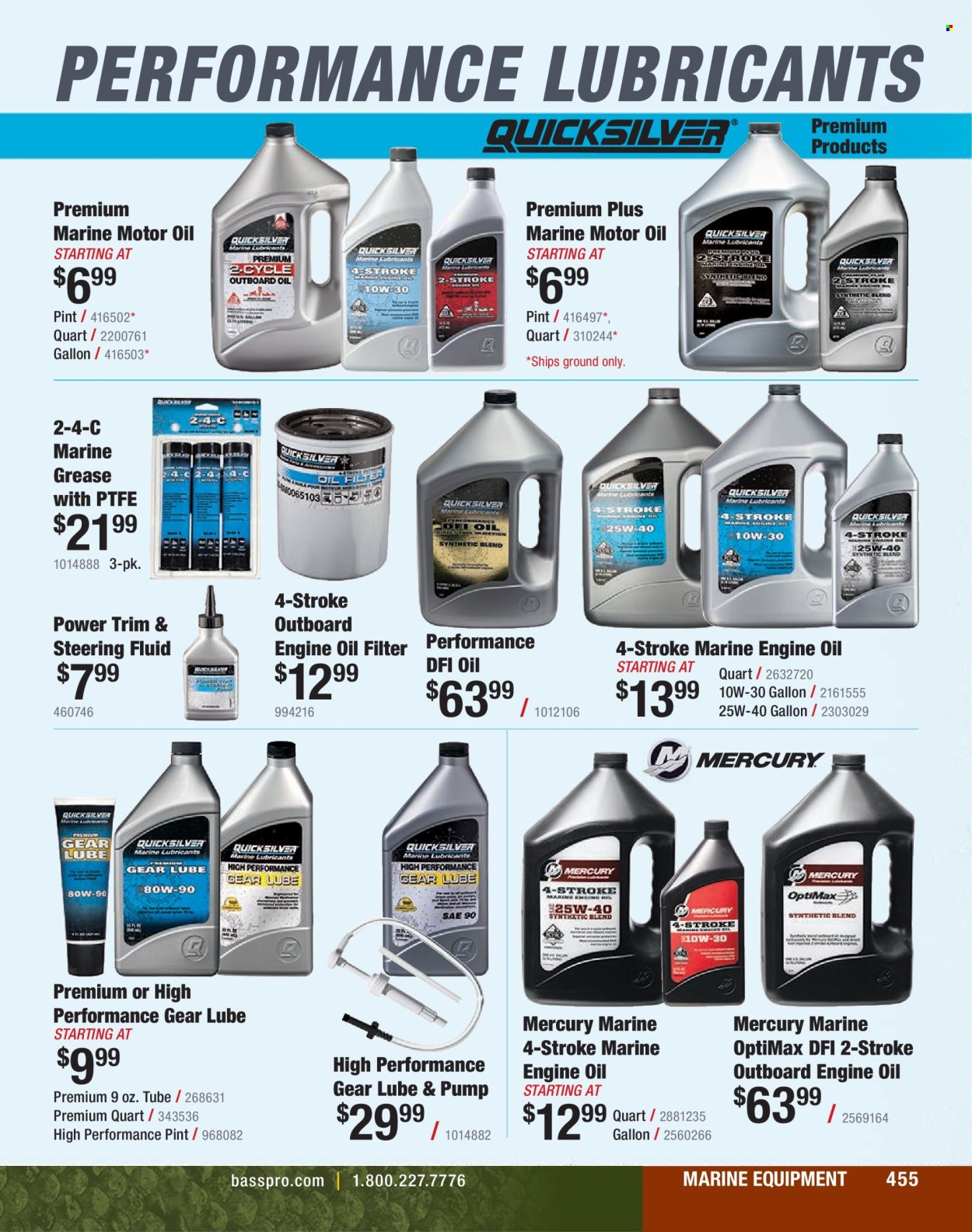 thumbnail - Bass Pro Shops Flyer - Sales products - pump, oil filter. Page 455.