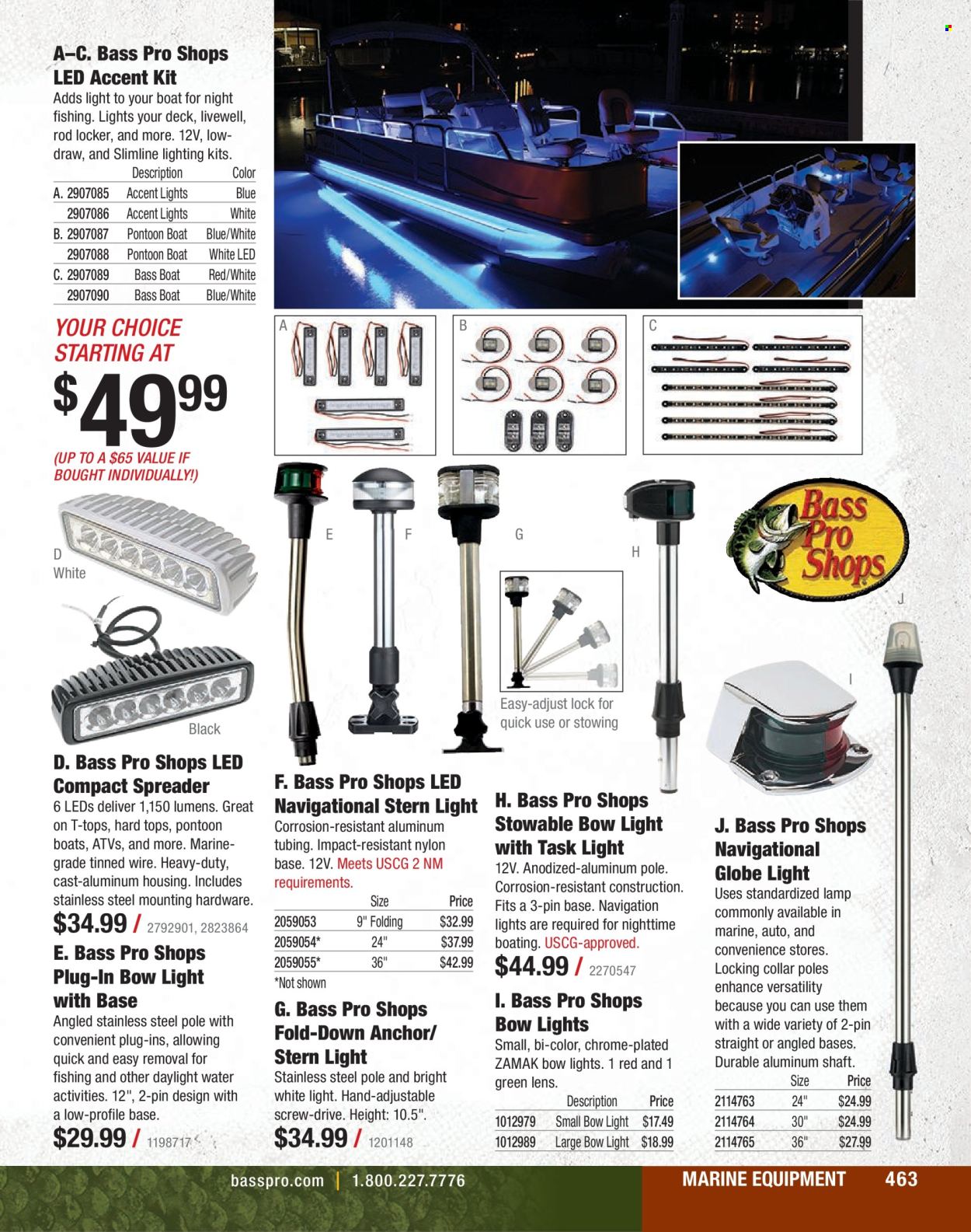 thumbnail - Bass Pro Shops Flyer - Sales products - lens, Anchor, Bass Pro. Page 463.