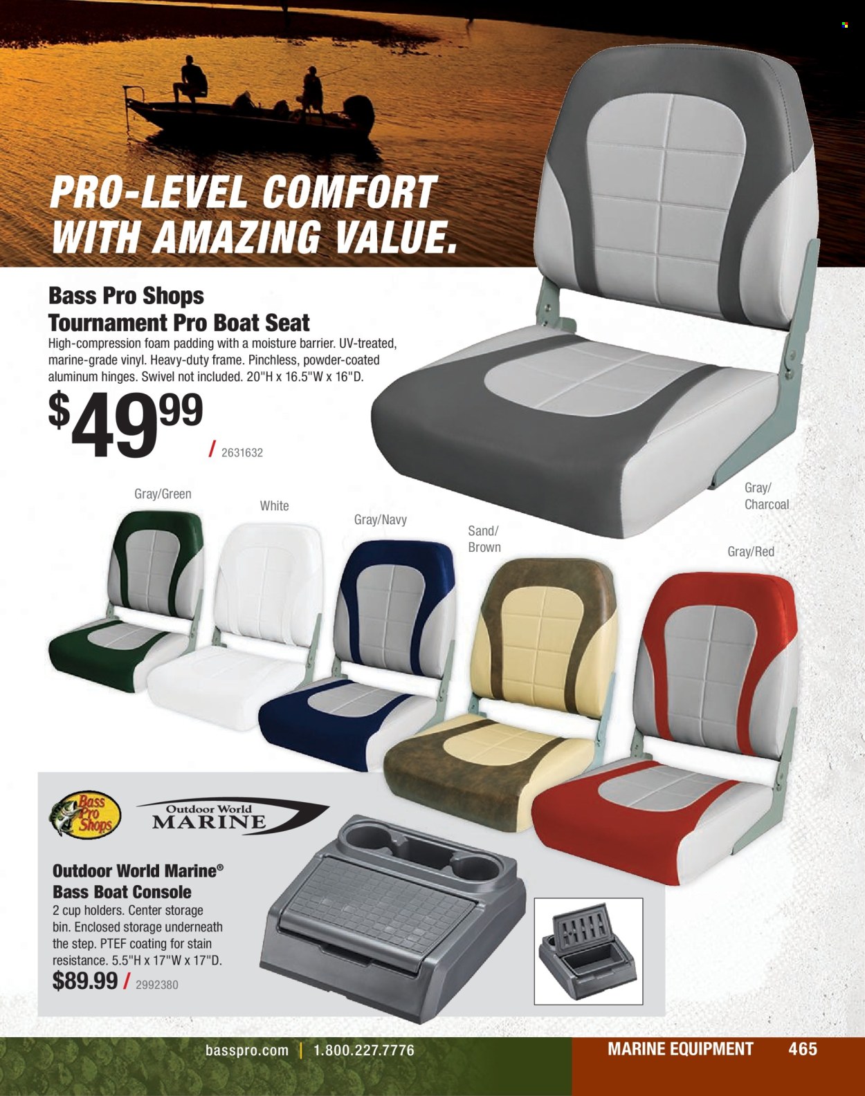 thumbnail - Bass Pro Shops Flyer - Sales products - boat seat, Bass Pro. Page 465.