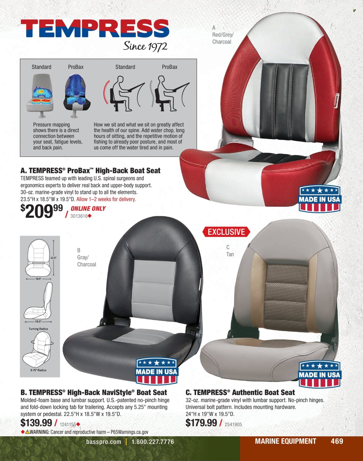 thumbnail - Bass Pro Shops Flyer - Sales products - boat seat, pedestal. Page 469.