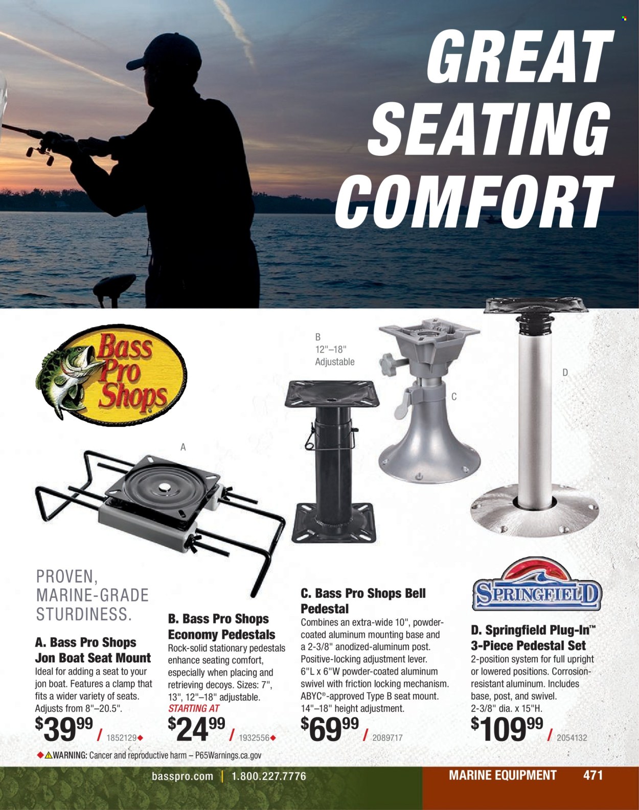 thumbnail - Bass Pro Shops Flyer - Sales products - boat seat, Bass Pro, pedestal. Page 471.