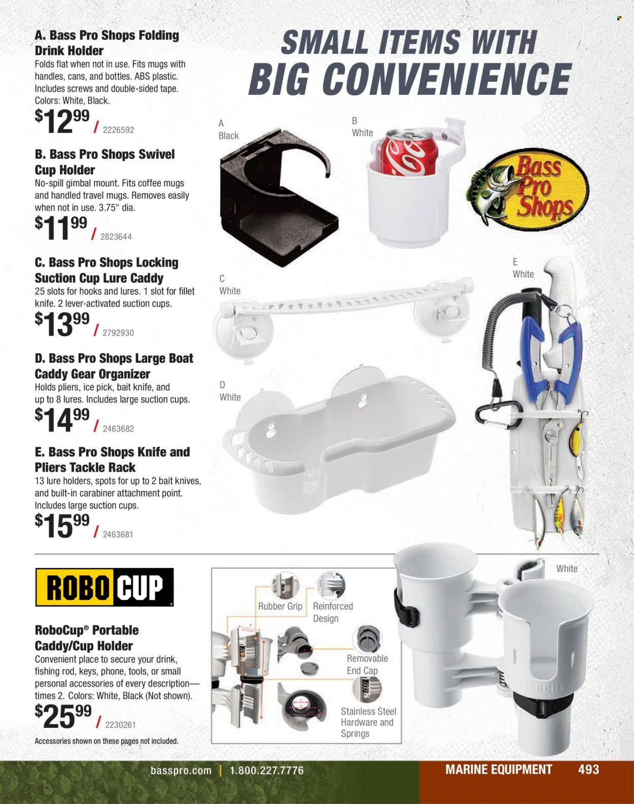 thumbnail - Bass Pro Shops Flyer - Sales products - Bass Pro, travel mug, drink holder. Page 493.