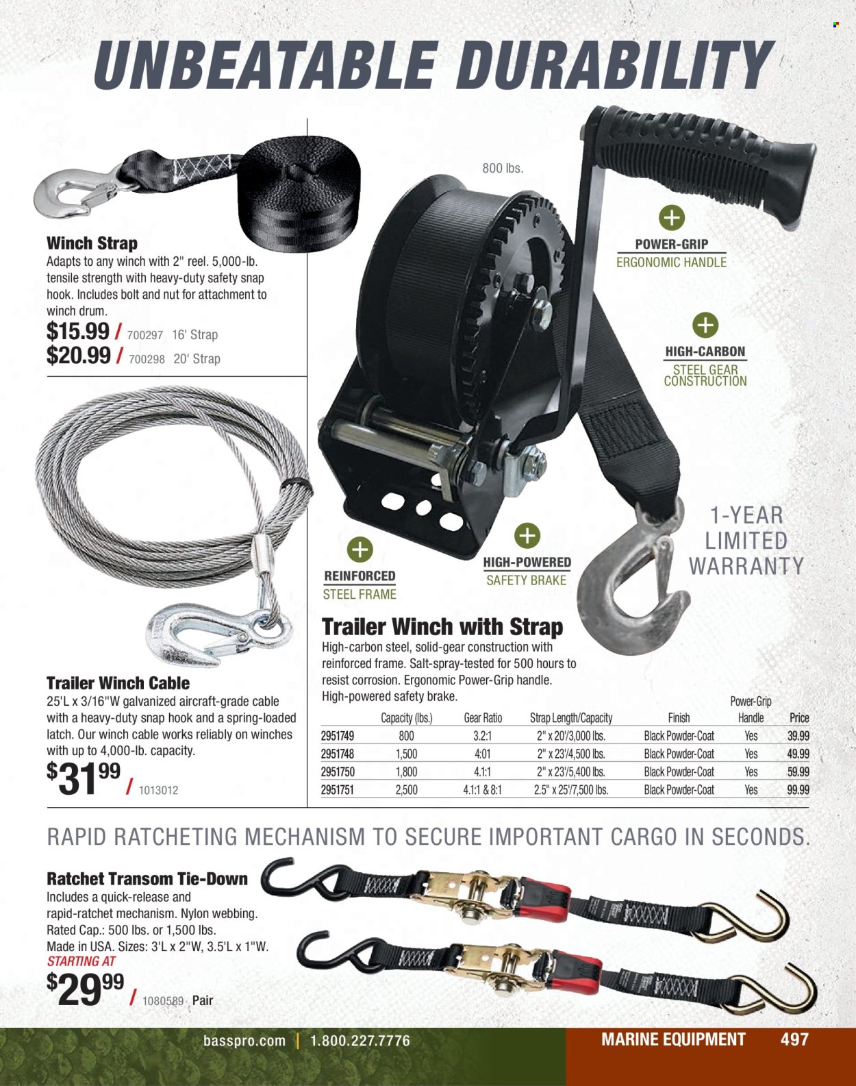 thumbnail - Bass Pro Shops Flyer - Sales products - reel, strap. Page 497.