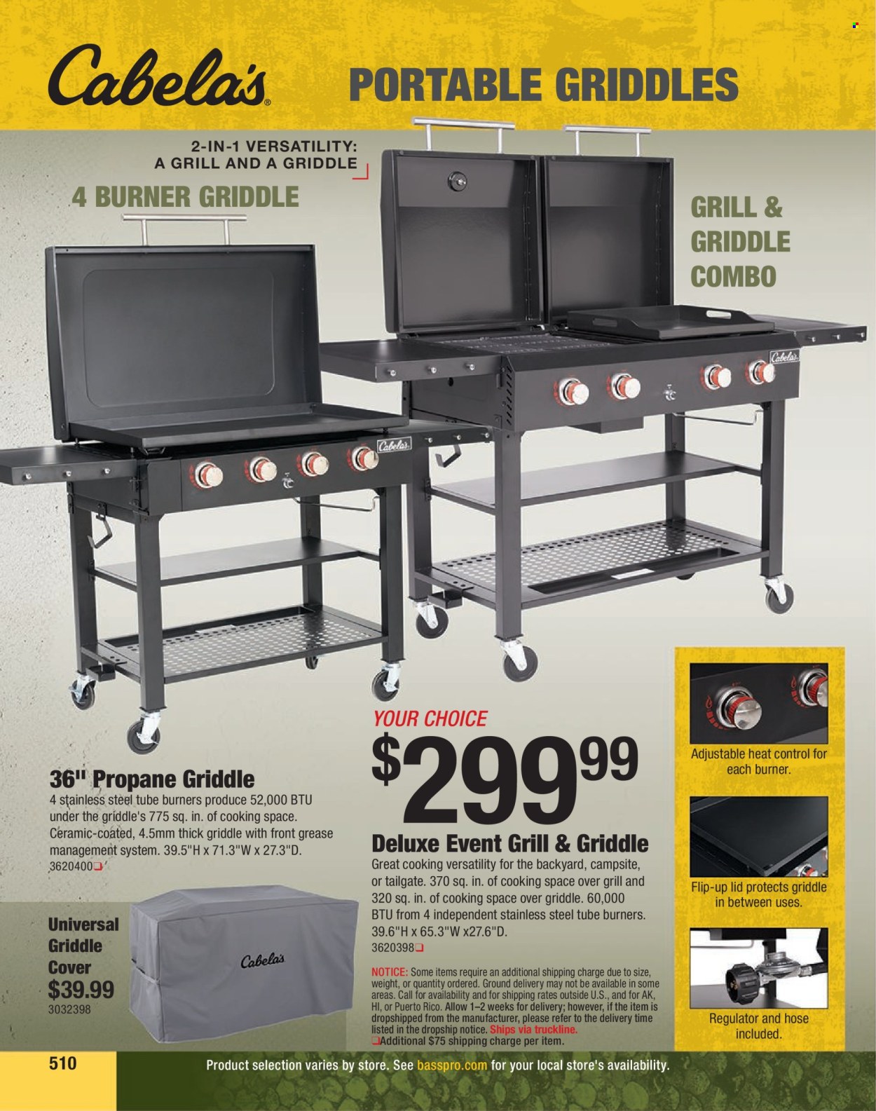 thumbnail - Bass Pro Shops Flyer - Sales products - grill, griddle. Page 510.