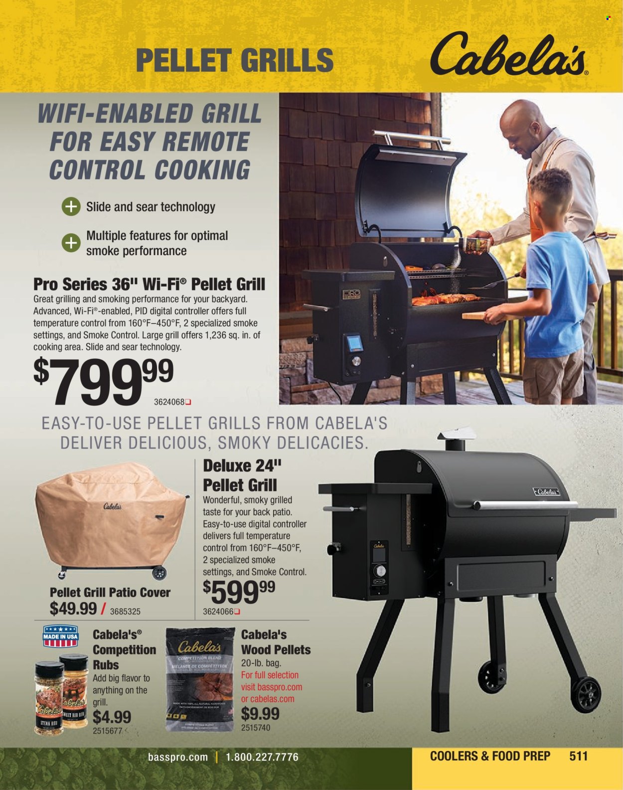thumbnail - Bass Pro Shops Flyer - Sales products - remote control, grill, pellet grill. Page 511.
