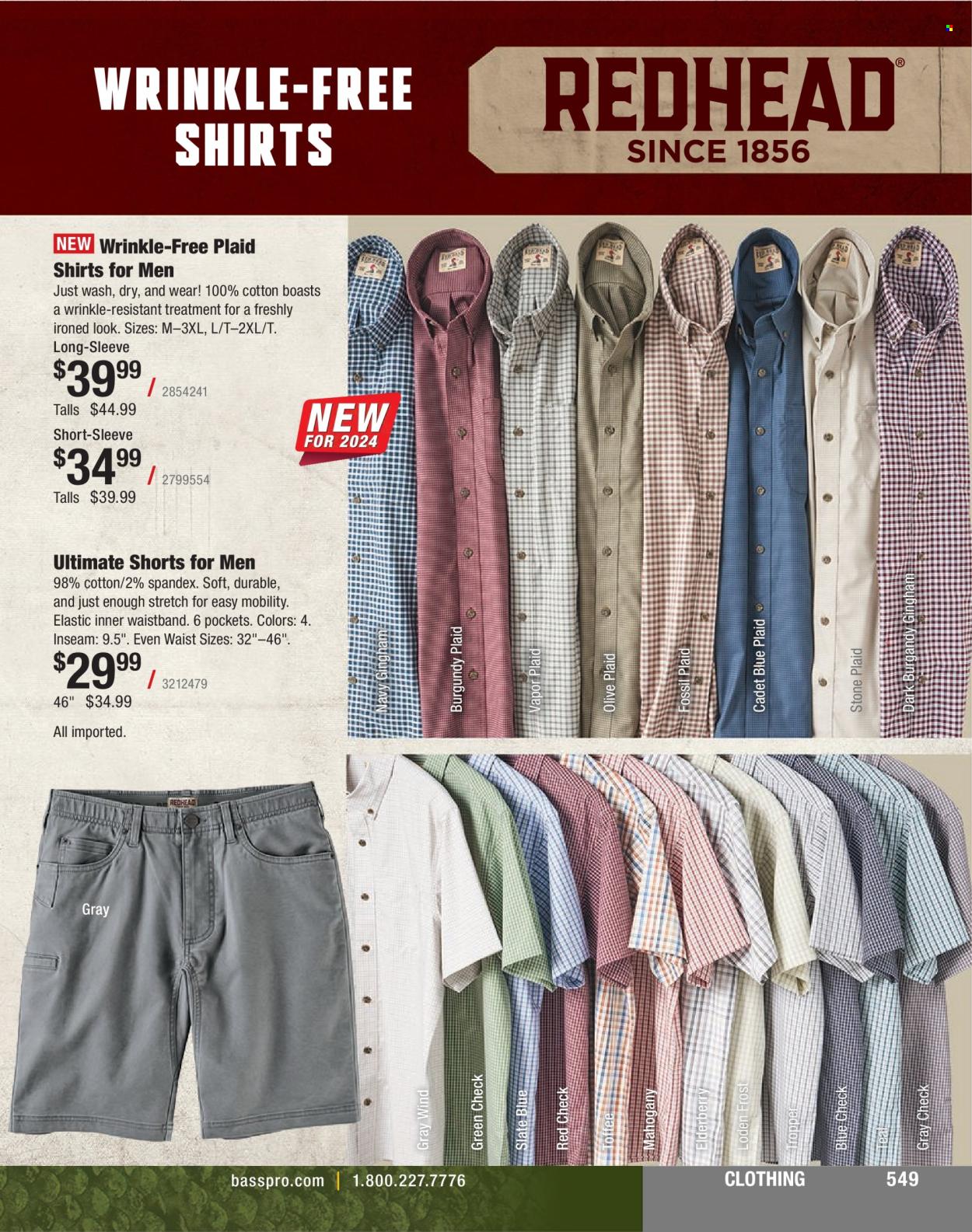 thumbnail - Bass Pro Shops Flyer - Sales products - Fossil, shorts, shirt. Page 549.