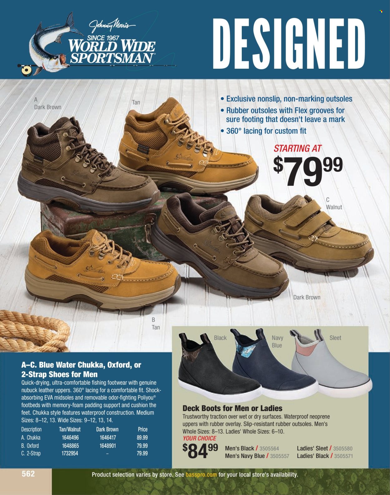 thumbnail - Bass Pro Shops Flyer - Sales products - cushion, boots, shoes, strap. Page 562.