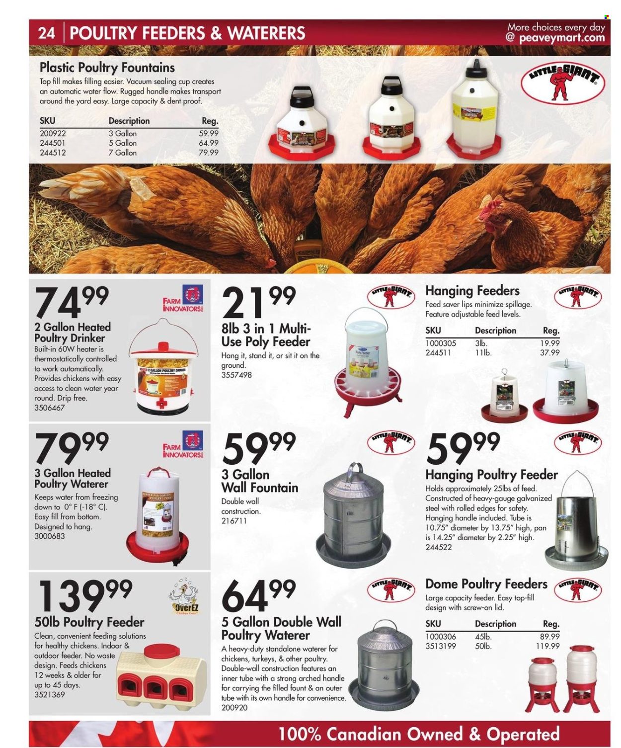 thumbnail - Peavey Mart Flyer - February 28, 2024 - April 30, 2024 - Sales products - lid, pan, cup, feeder, poultry feeder, waterer, heater, screw, gauge, inner tube. Page 25.