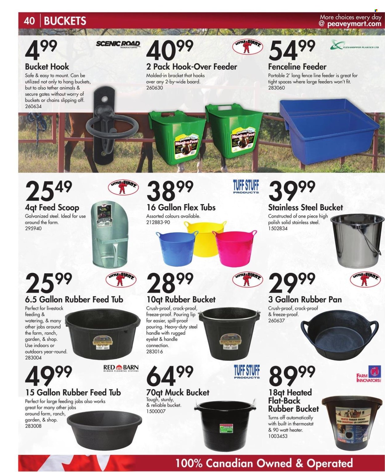 thumbnail - Peavey Mart Flyer - February 28, 2024 - April 30, 2024 - Sales products - hook, bucket, safe, pan, eraser, feeder, heater, flooring. Page 41.