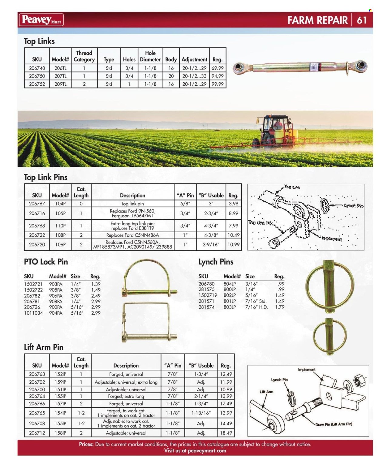 thumbnail - Peavey Mart Flyer - February 28, 2024 - April 30, 2024 - Sales products - pin, thread, tractor. Page 62.