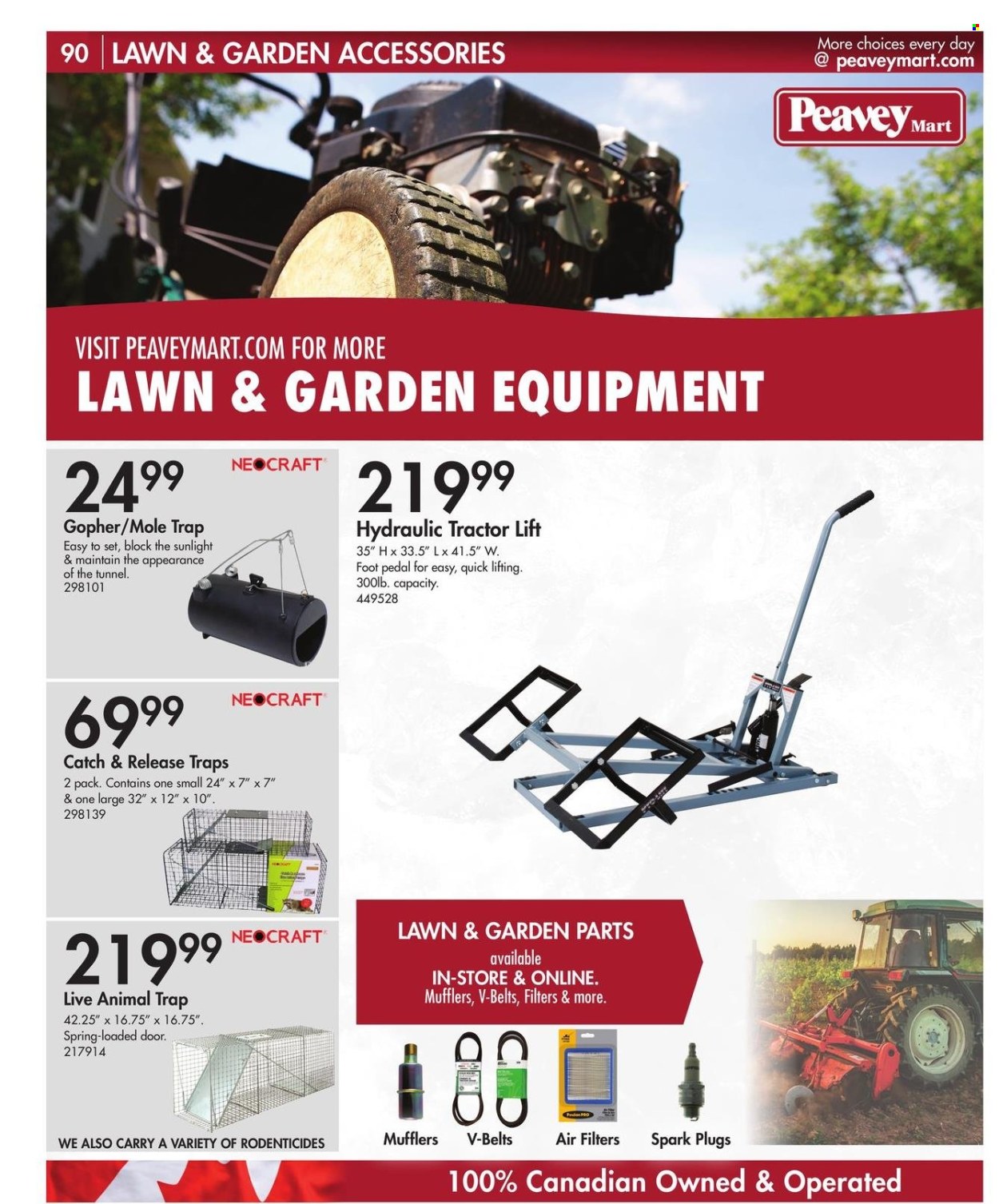thumbnail - Peavey Mart Flyer - February 28, 2024 - April 30, 2024 - Sales products - air filter, plug, door, spark plugs. Page 91.