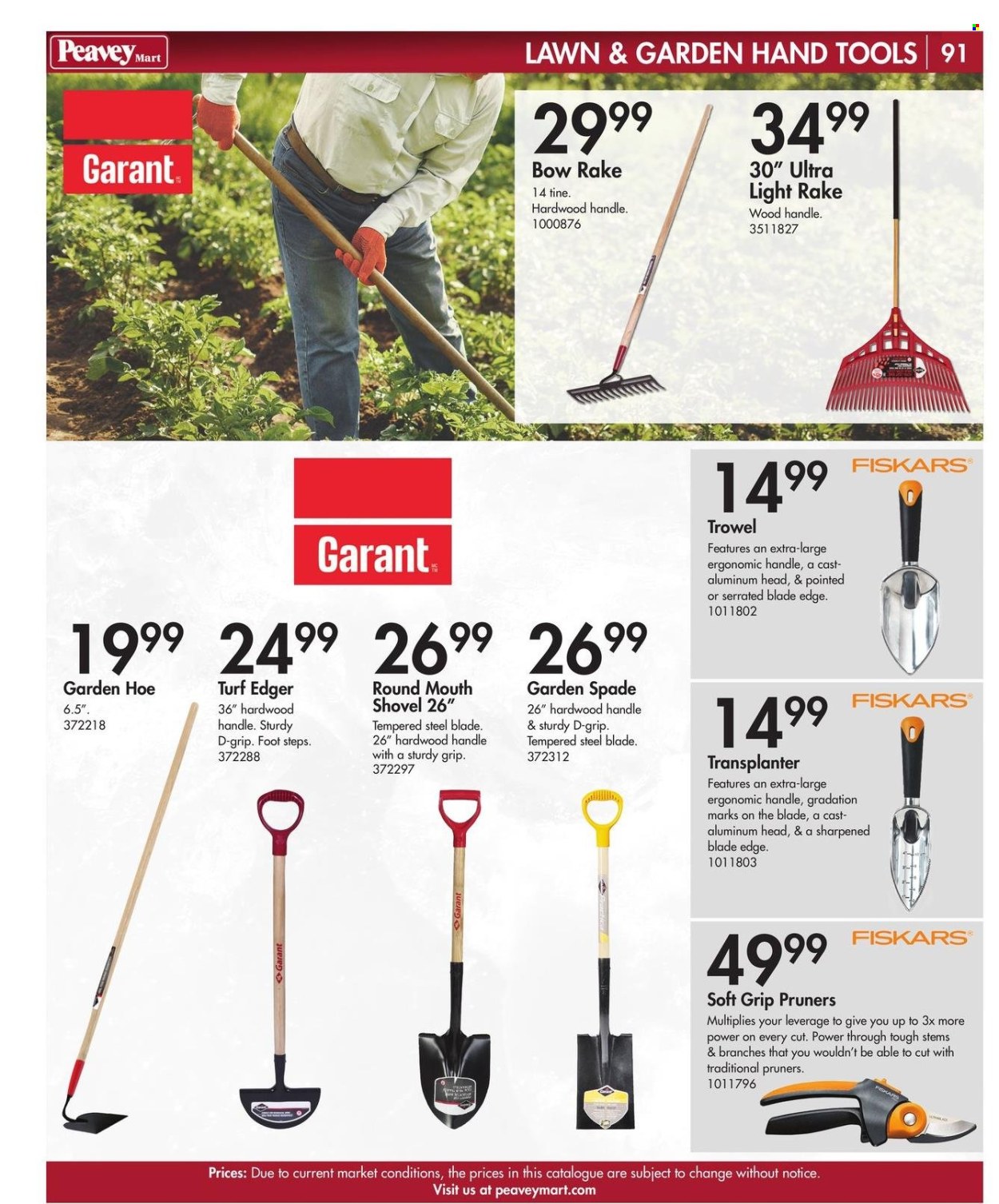 thumbnail - Peavey Mart Flyer - February 28, 2024 - April 30, 2024 - Sales products - Fiskars, shovel, spade, hand tools, rake. Page 92.