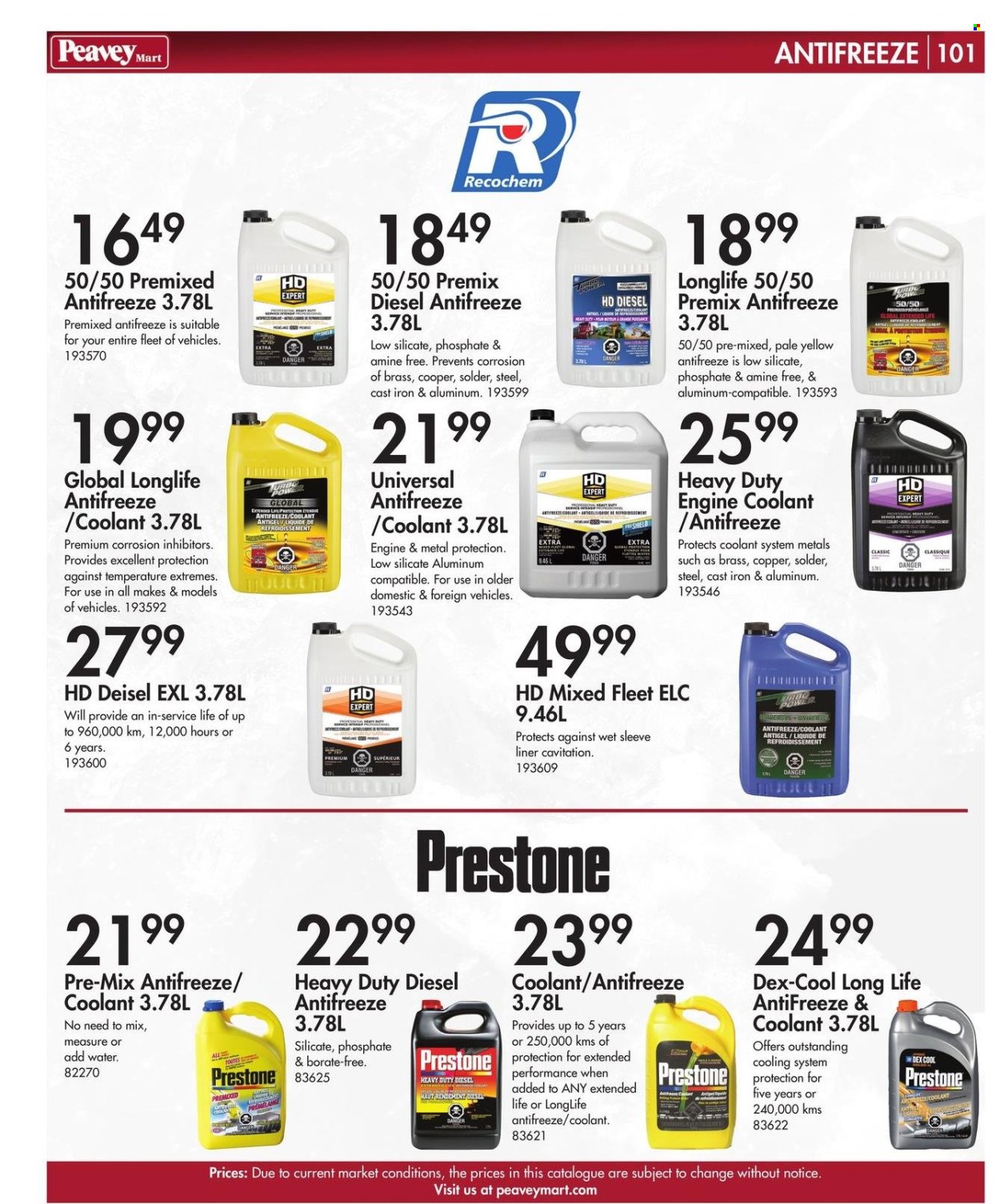 thumbnail - Peavey Mart Flyer - February 28, 2024 - April 30, 2024 - Sales products - antifreeze, Prestone, Cooper. Page 102.
