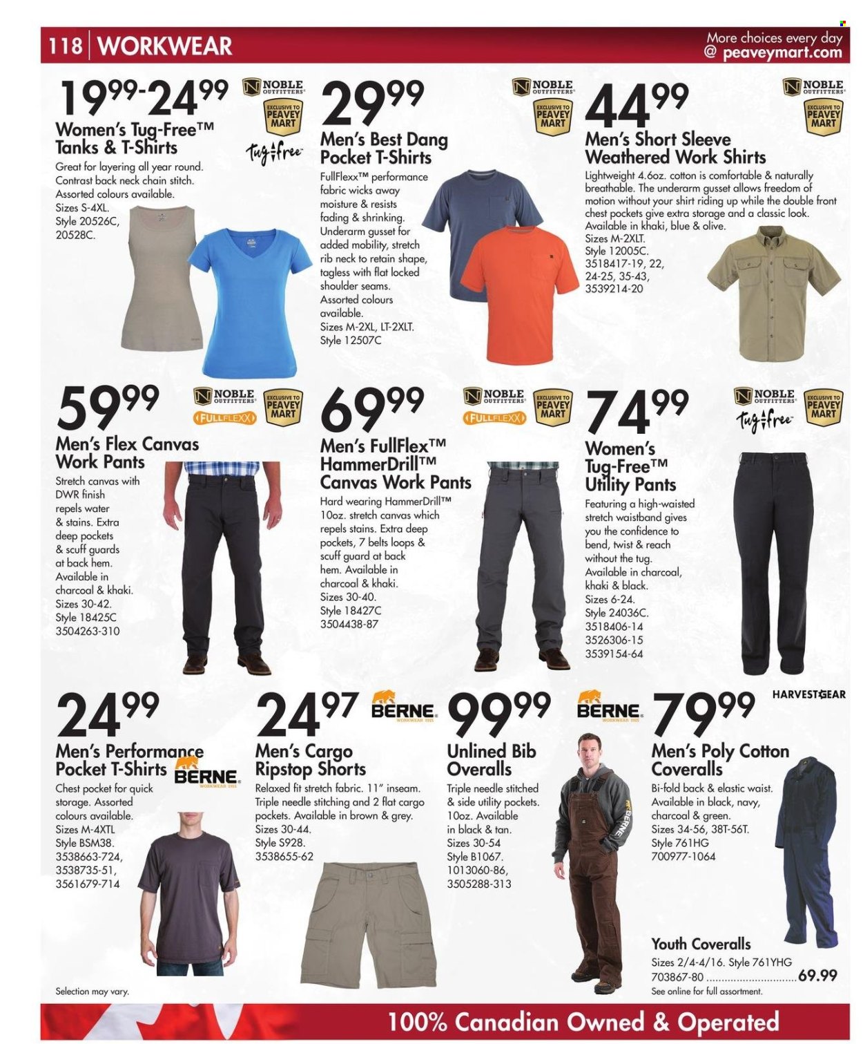 thumbnail - Peavey Mart Flyer - February 28, 2024 - April 30, 2024 - Sales products - canvas, tank, shorts, pants, t-shirt, drill, hammer drill, work pants. Page 119.