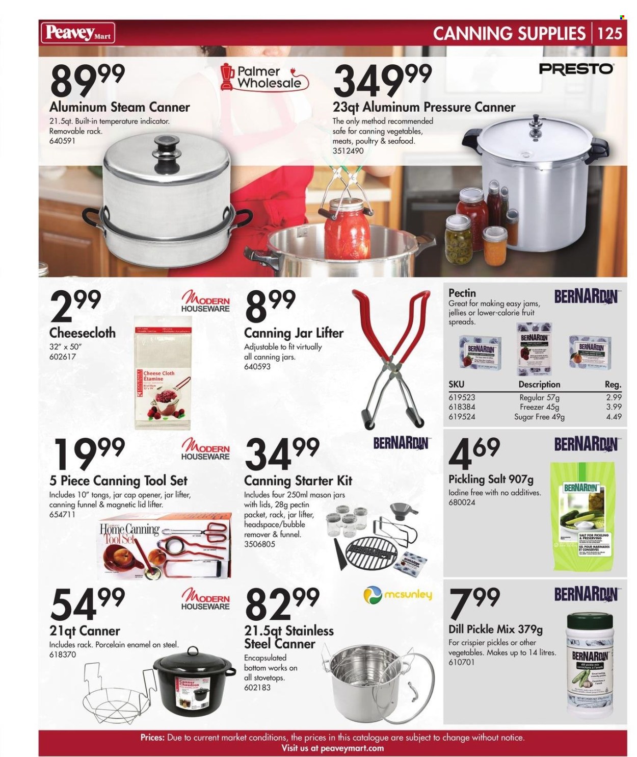 thumbnail - Peavey Mart Flyer - February 28, 2024 - April 30, 2024 - Sales products - marinade, houseware, safe, lid, tong, jar, canning jar, cap, tool set. Page 126.