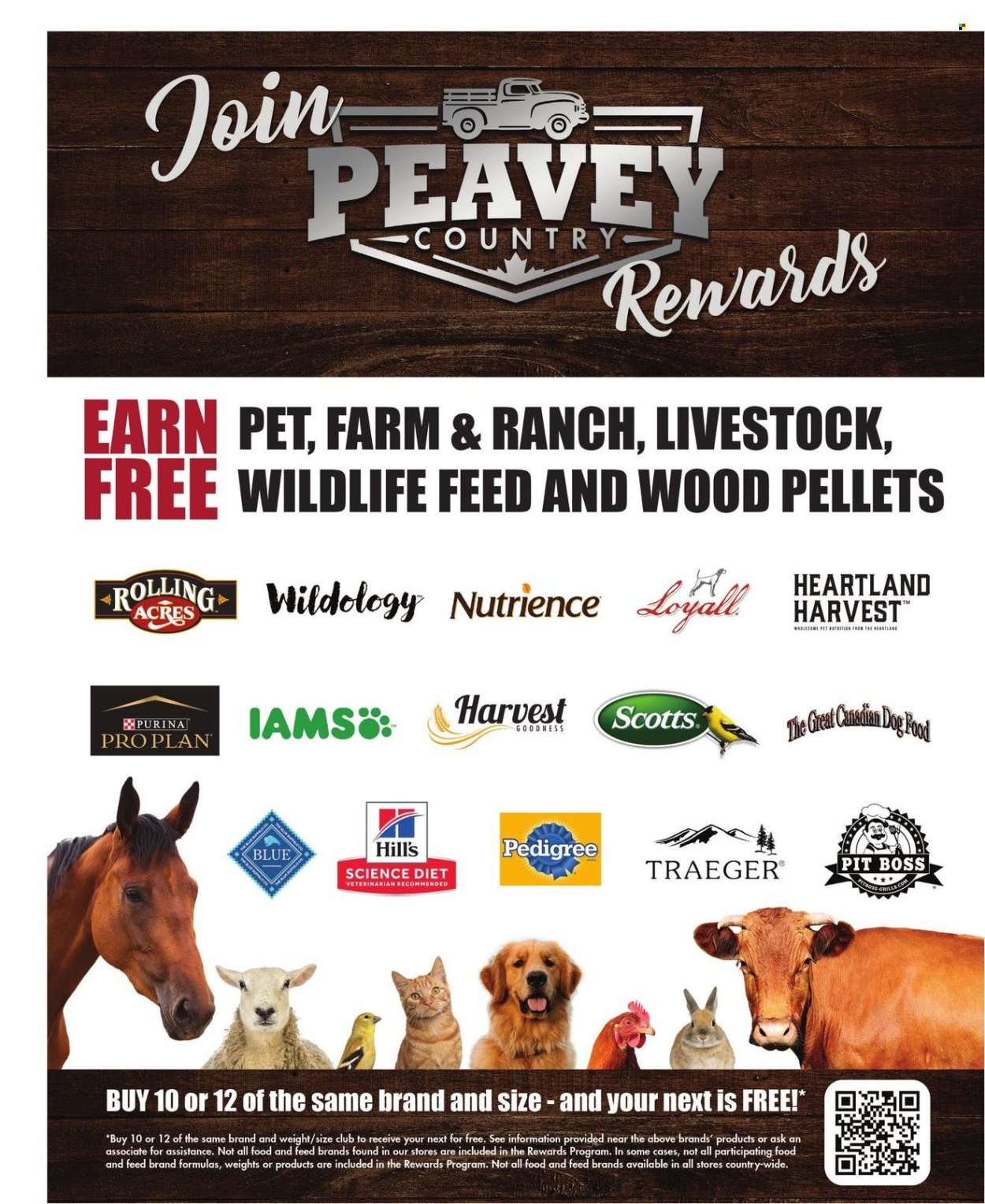 thumbnail - Peavey Mart Flyer - February 28, 2024 - April 30, 2024 - Sales products - animal food, dog food, Science Diet, PRO PLAN, Purina, Pedigree, Hill's, Iams. Page 132.