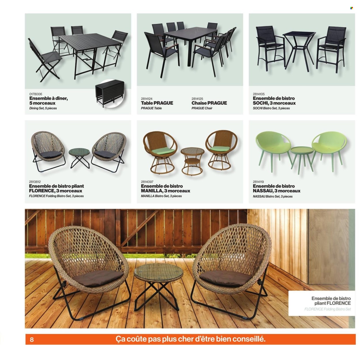 thumbnail - Patrick Morin Flyer - April 04, 2024 - July 31, 2024 - Sales products - dining set, table, chair. Page 8.