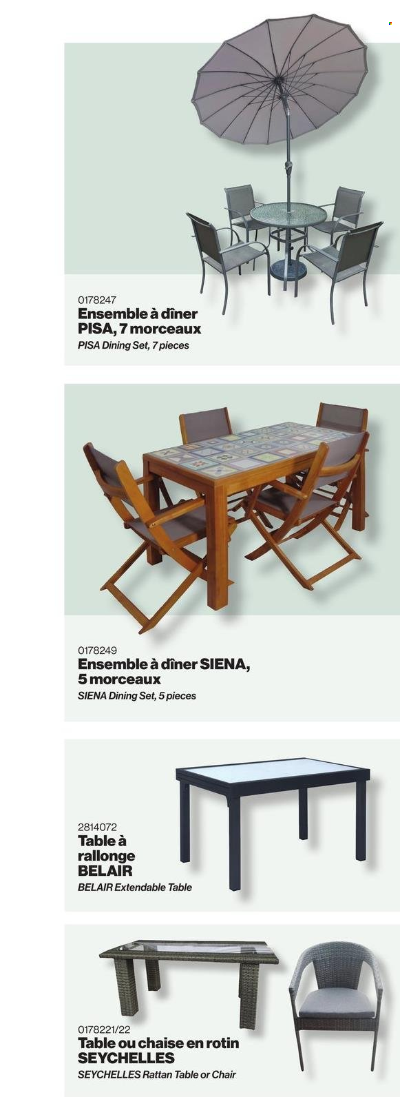 thumbnail - Patrick Morin Flyer - April 04, 2024 - July 31, 2024 - Sales products - dining set, extendable table, table, chair. Page 9.