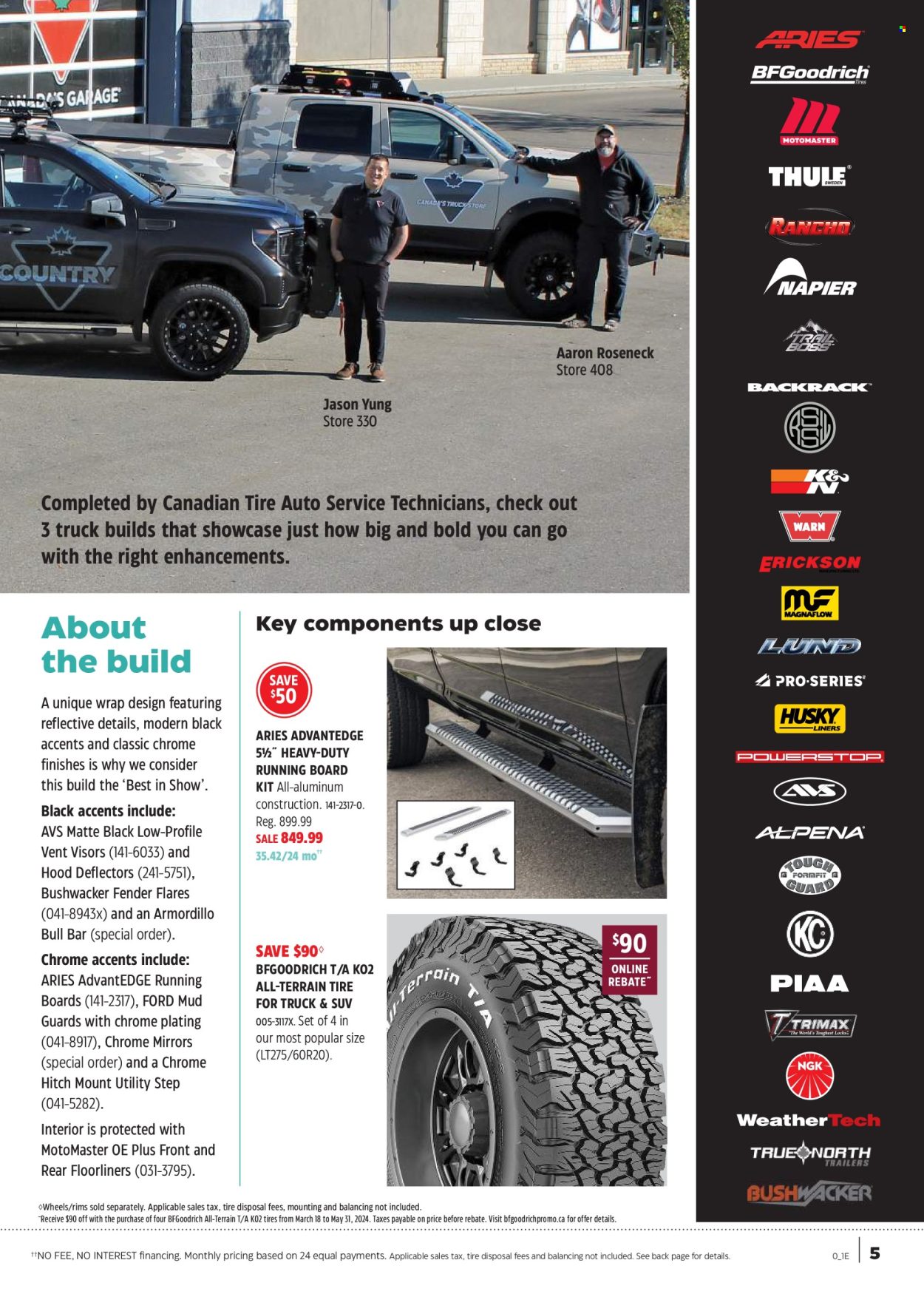 thumbnail - Canadian Tire Flyer - April 12, 2024 - June 02, 2024 - Sales products - mirror, BF Goodrich, tires. Page 5.