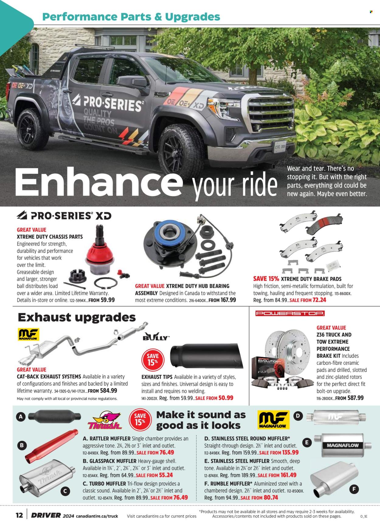 thumbnail - Canadian Tire Flyer - April 12, 2024 - June 02, 2024 - Sales products - pads, bolt, gauge, brake pad, Shell. Page 12.