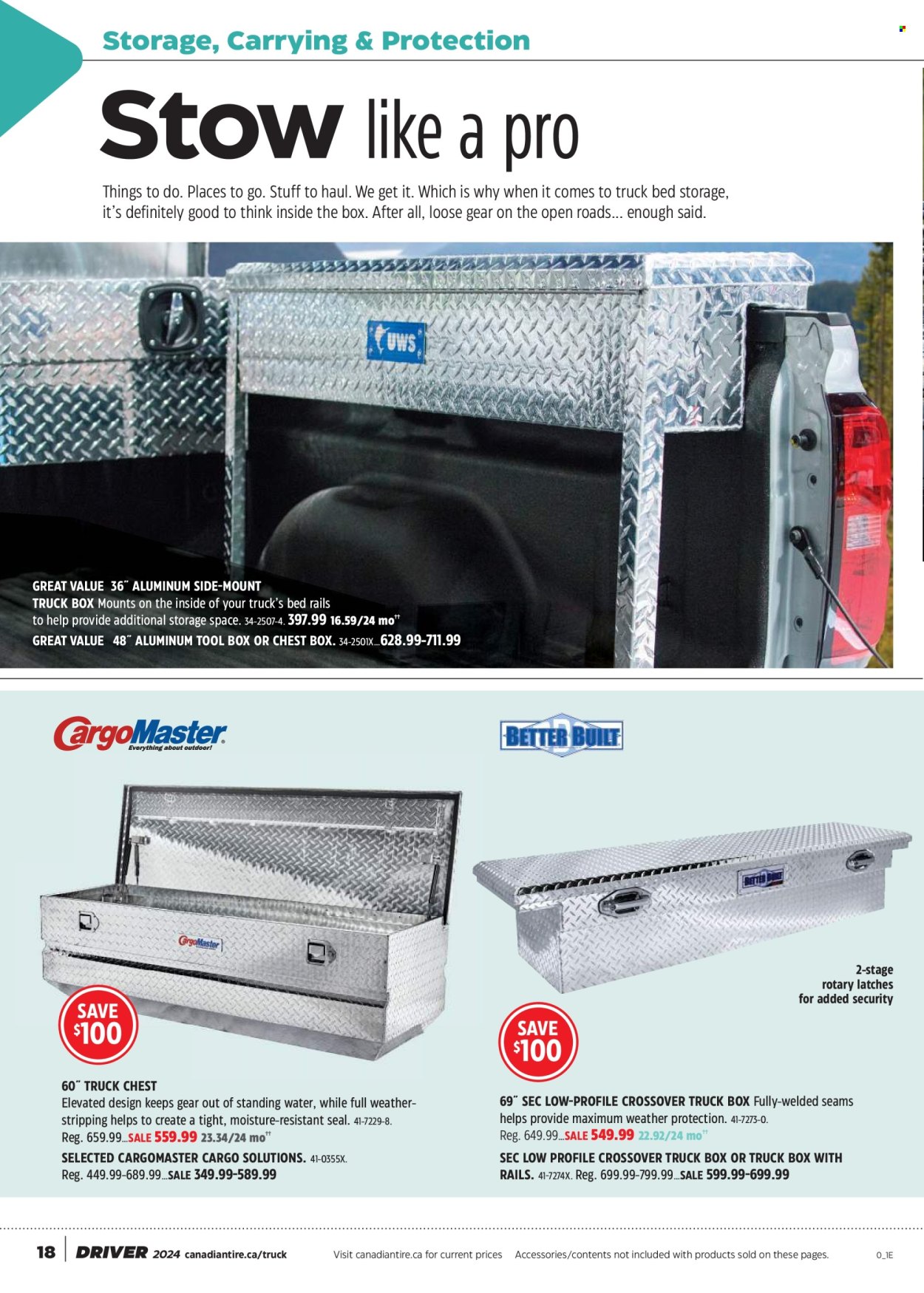 thumbnail - Canadian Tire Flyer - April 12, 2024 - June 02, 2024 - Sales products - bed, tool box, truck box. Page 18.