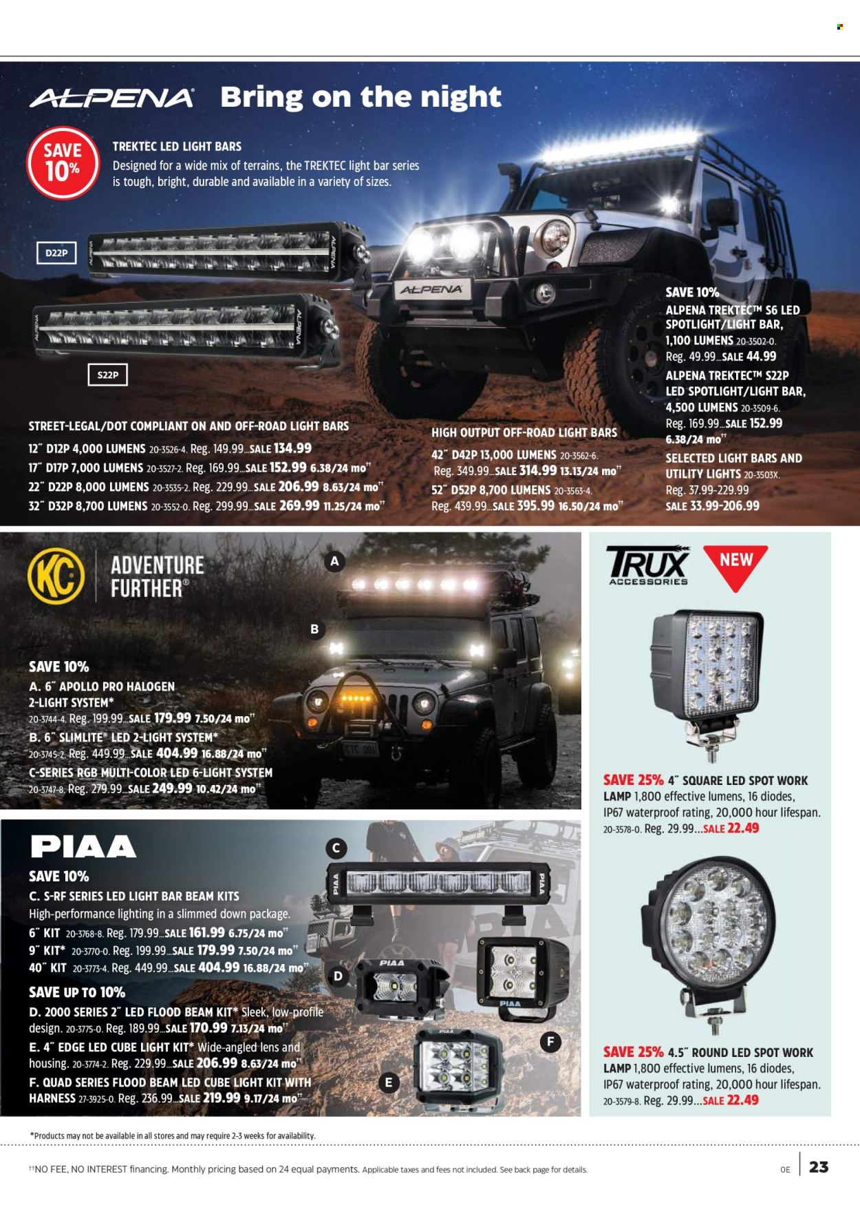 thumbnail - Canadian Tire Flyer - April 12, 2024 - June 02, 2024 - Sales products - spotlight, lamp, LED light, lighting, work lamp. Page 23.