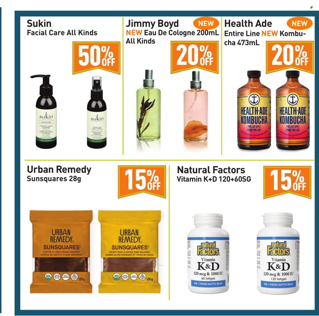 thumbnail - Healthy Planet Flyer - April 11, 2024 - May 08, 2024 - Sales products - cocoa, cereals, kombucha, cleanser, toner, skin care product, Sukin, cologne. Page 4.