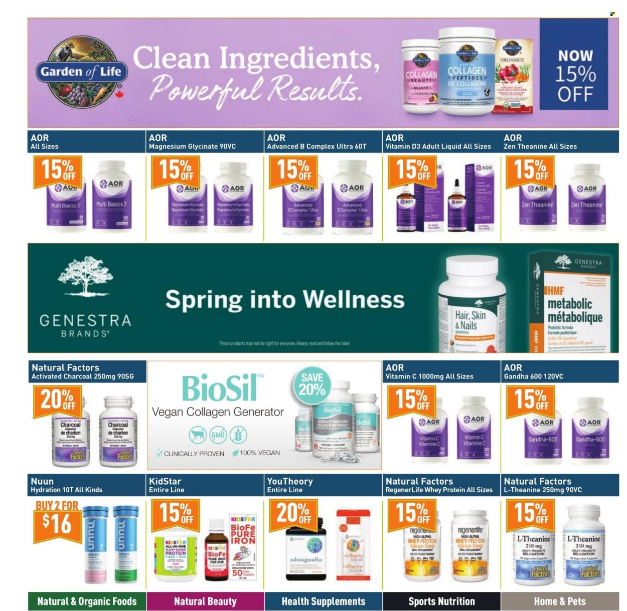 thumbnail - Healthy Planet Flyer - April 11, 2024 - May 08, 2024 - Sales products - magnesium, vitamin c, activated charcoal, whey protein, vitamin D3, dietary supplement, health supplement. Page 15.