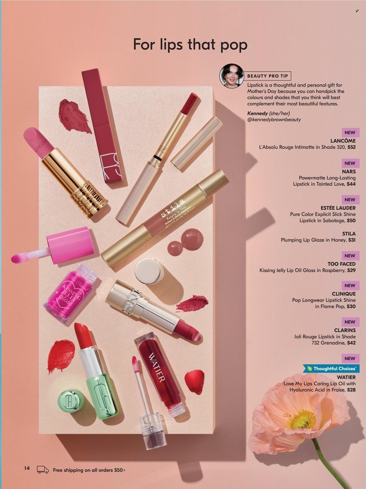 thumbnail - Pharmaprix Flyer - April 13, 2024 - May 12, 2024 - Sales products - honey, grenadine, Clinique, Estée Lauder, Lancôme, lip balm, lip gloss, lipstick, shades. Page 14.