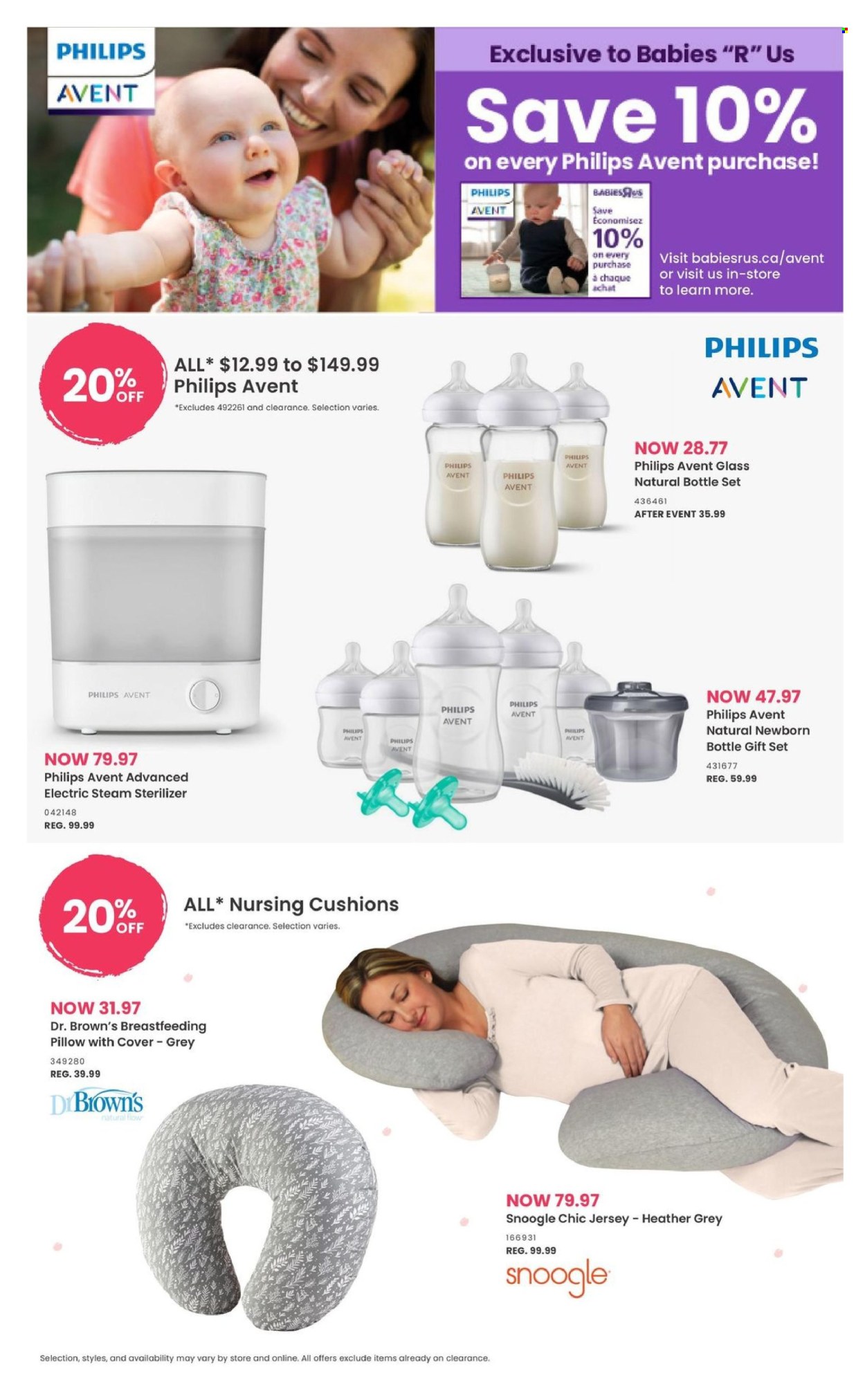 thumbnail - Toys''R''Us Flyer - April 18, 2024 - May 01, 2024 - Sales products - cushion, pillow, Philips, Philips Avent, gift set, Dr. Brown's. Page 12.
