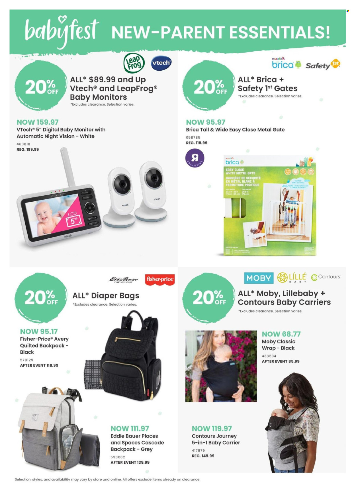thumbnail - Toys''R''Us Flyer - April 18, 2024 - May 01, 2024 - Sales products - baby monitor, backpack, bag, LeapFrog, Vtech, Fisher-Price, baby carrier, safety 1st. Page 14.