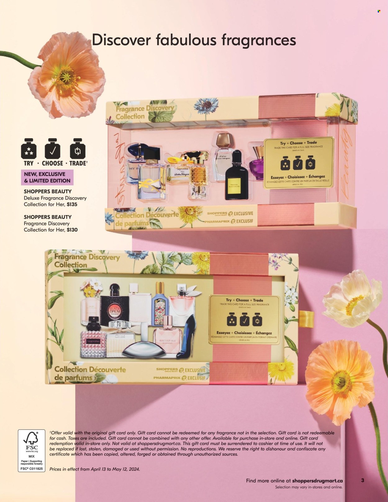 thumbnail - Shoppers Drug Mart Flyer - April 13, 2024 - May 12, 2024 - Sales products - fragrance. Page 3.