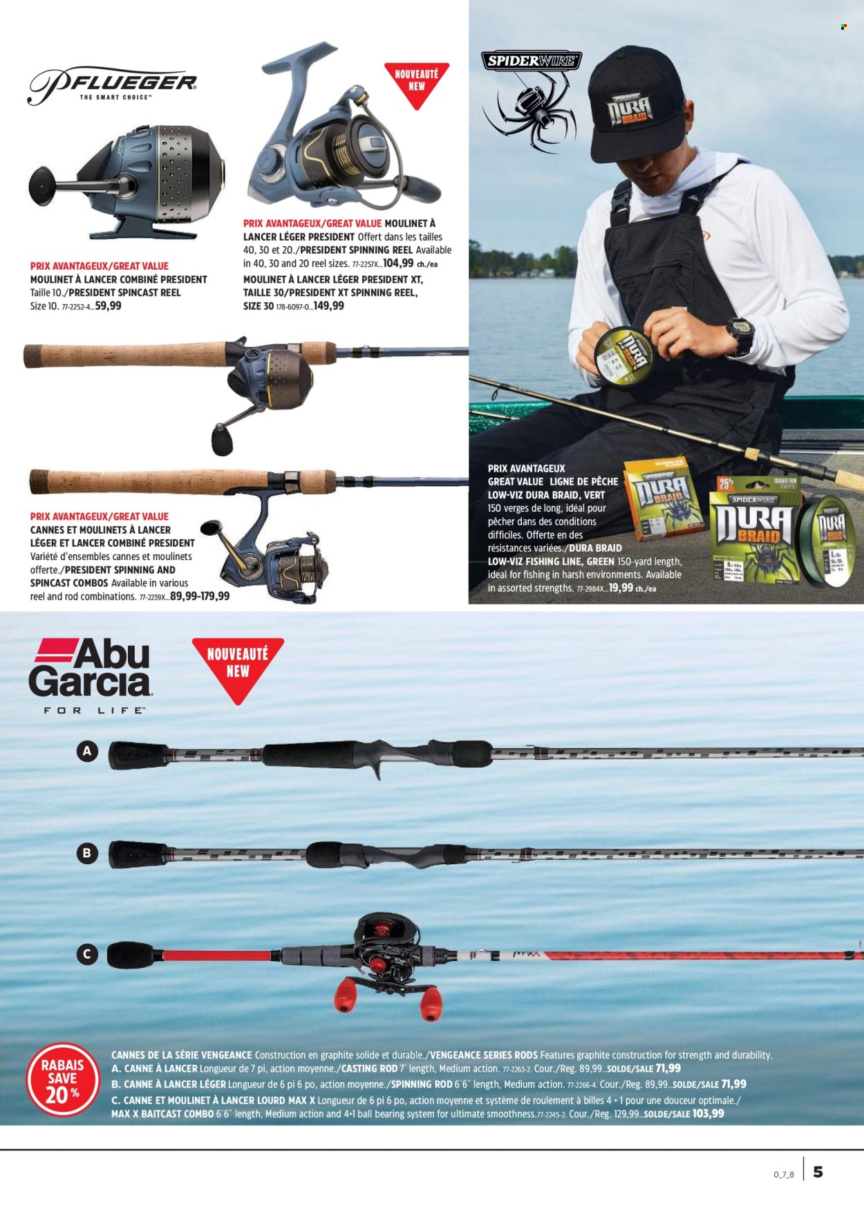 thumbnail - Canadian Tire Flyer - April 18, 2024 - May 08, 2024 - Sales products - baitcast combo, reel, spinning reel. Page 5.
