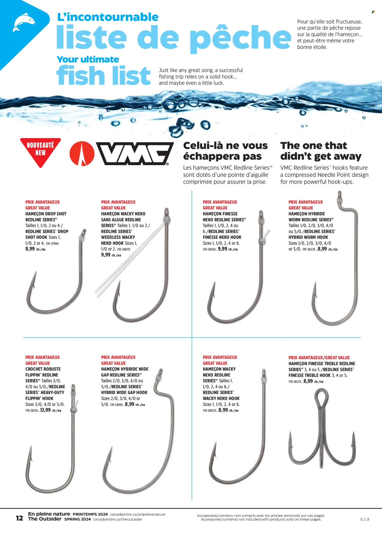 thumbnail - Canadian Tire Flyer - April 18, 2024 - May 08, 2024 - Sales products - hook, fish. Page 12.
