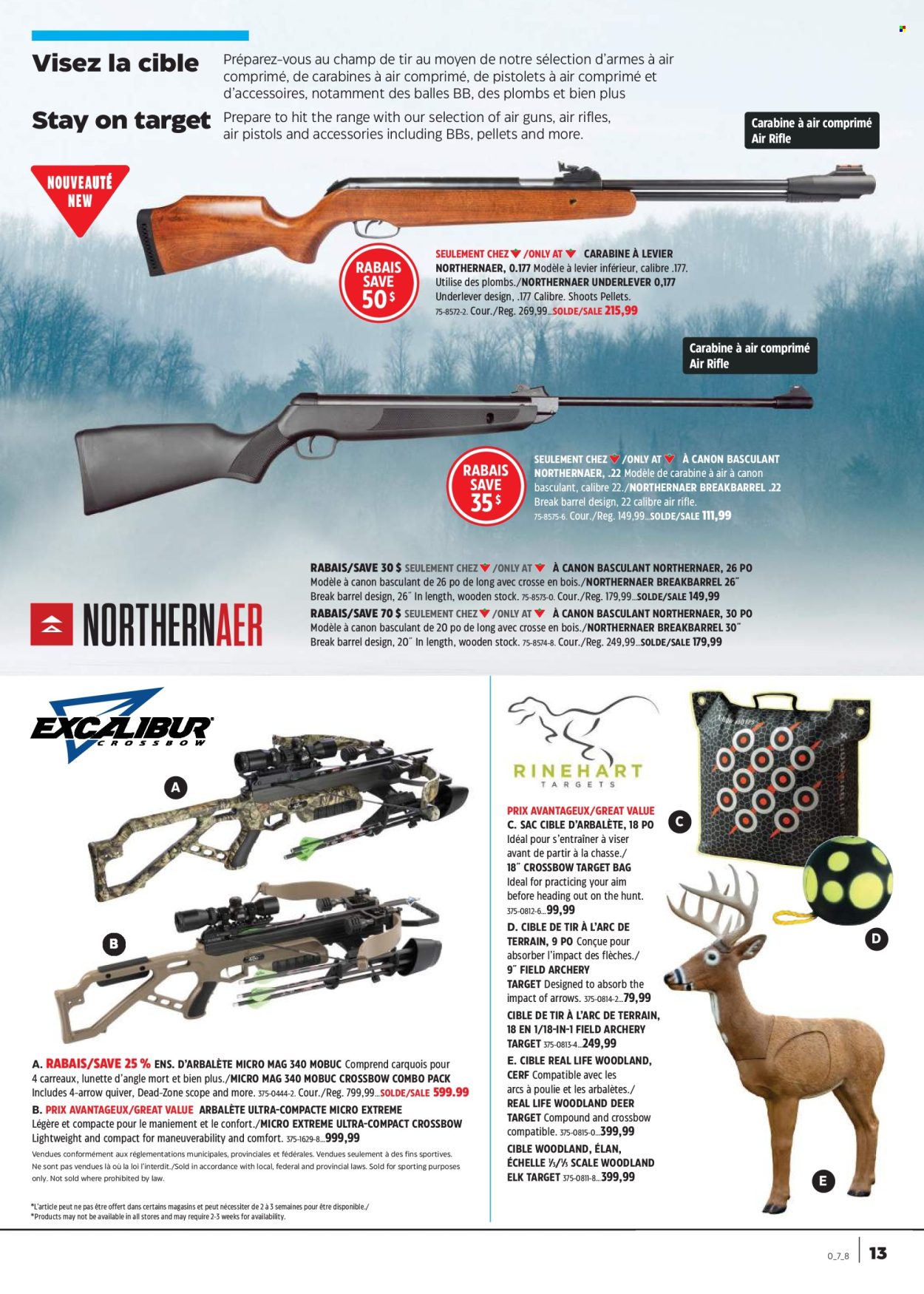 thumbnail - Canadian Tire Flyer - April 18, 2024 - May 08, 2024 - Sales products - scale, bag, Elan, rifle, scope, shooting accessories, Canon. Page 13.