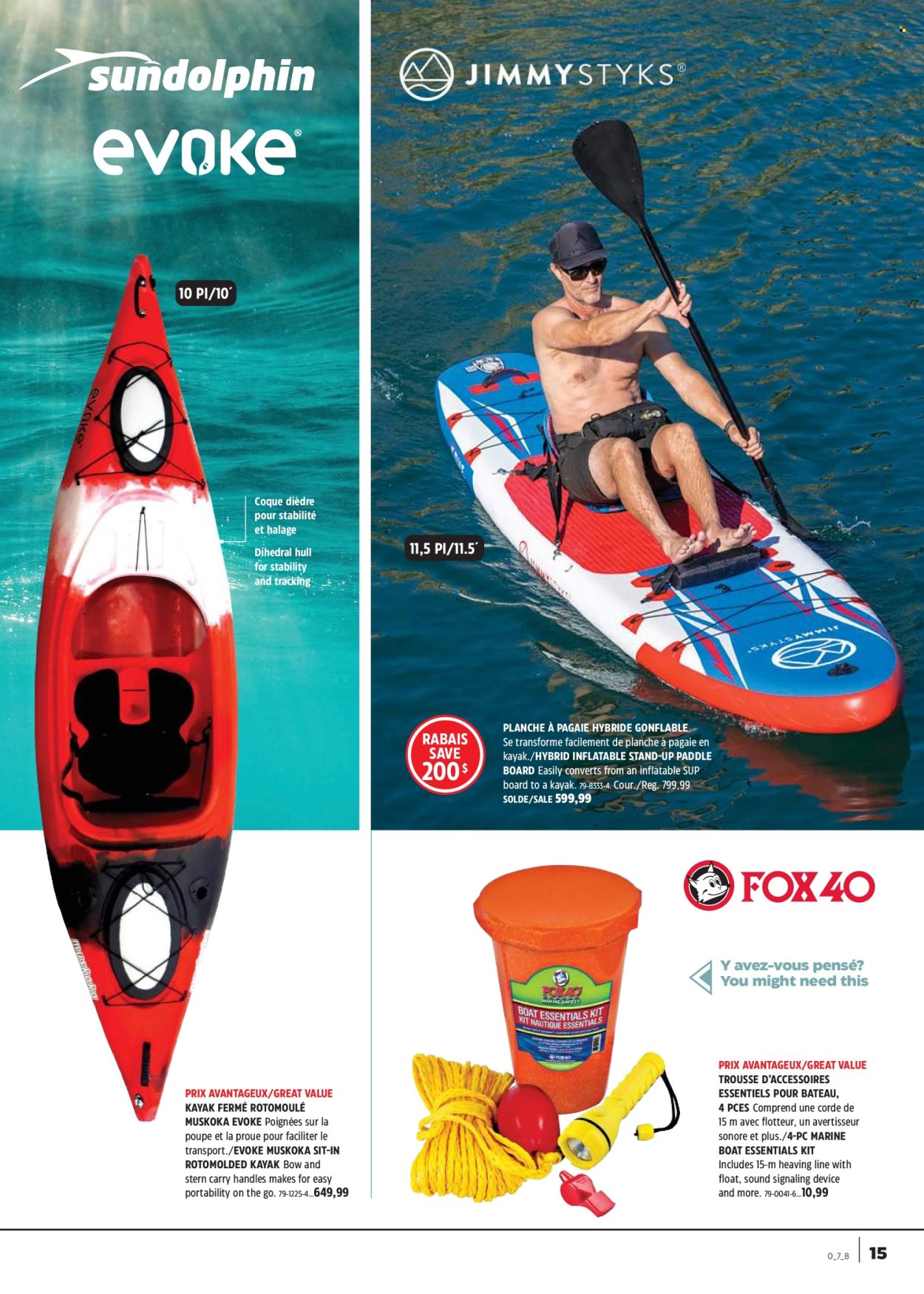 thumbnail - Canadian Tire Flyer - April 18, 2024 - May 08, 2024 - Sales products - boat, kayak, paddleboard. Page 15.