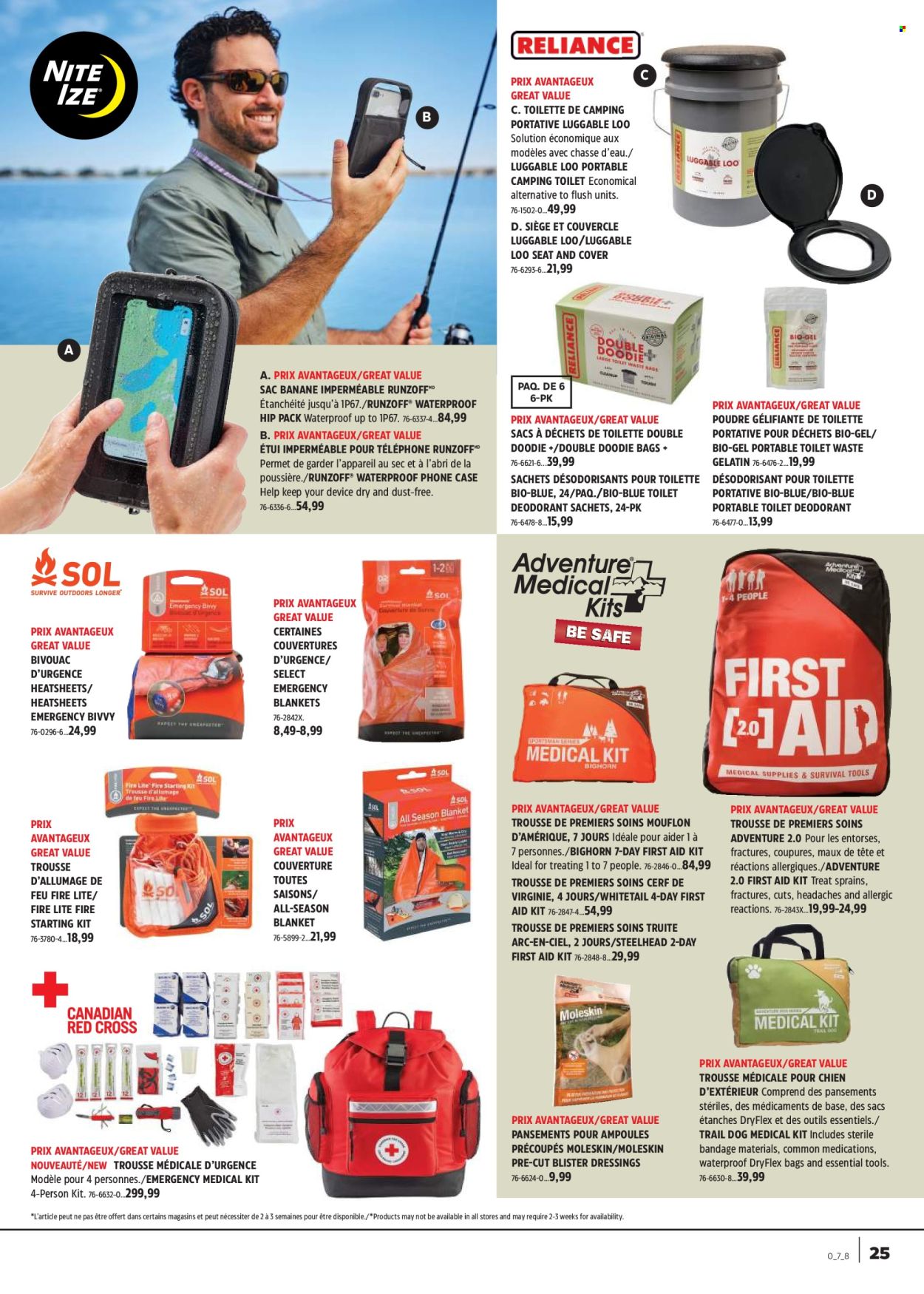 thumbnail - Canadian Tire Flyer - April 18, 2024 - May 08, 2024 - Sales products - blanket, smartphone accessories, first aid kit, bandage. Page 25.