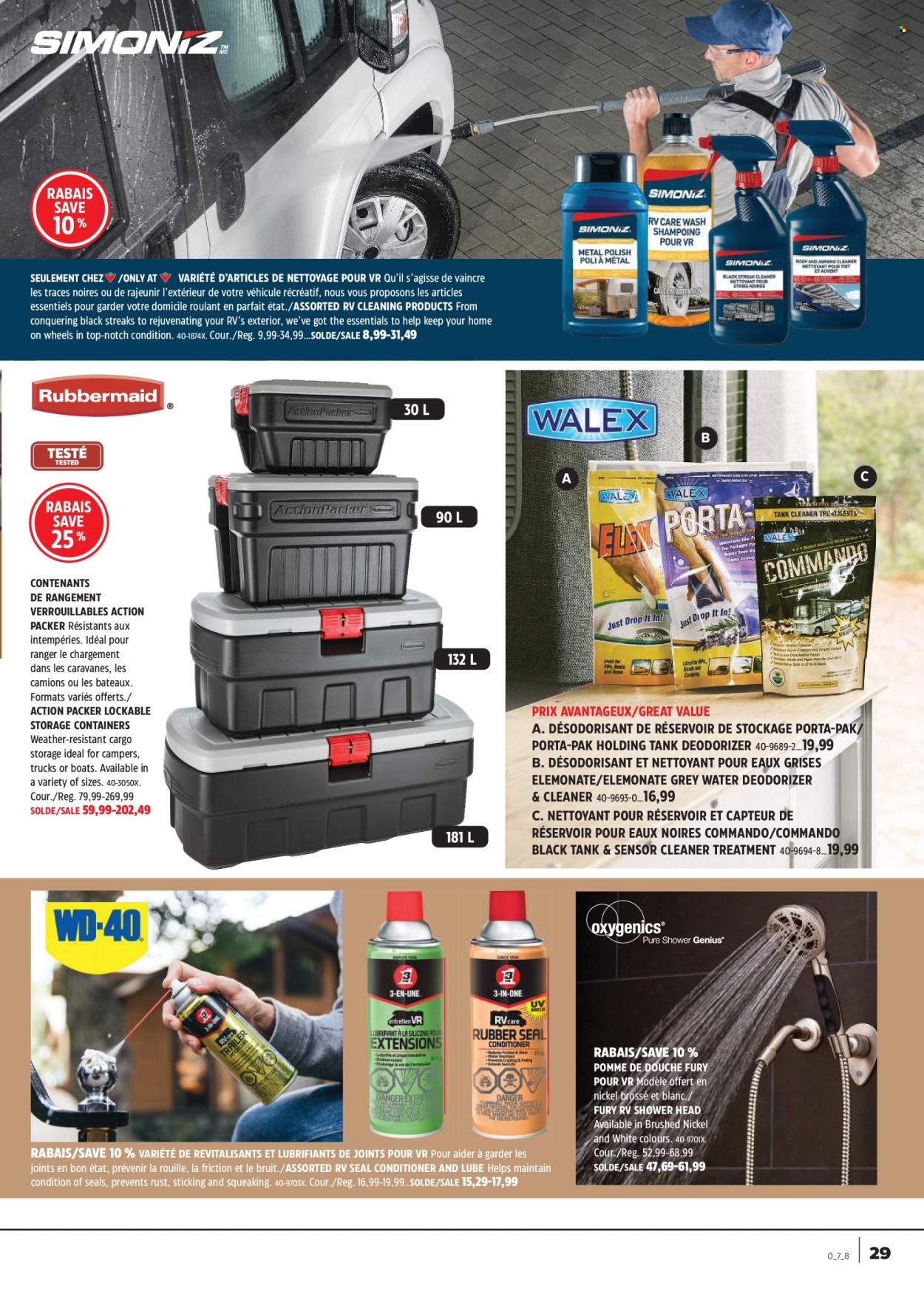 thumbnail - Canadian Tire Flyer - April 18, 2024 - May 08, 2024 - Sales products - cleaner, container, storage container, tank, showerhead. Page 29.