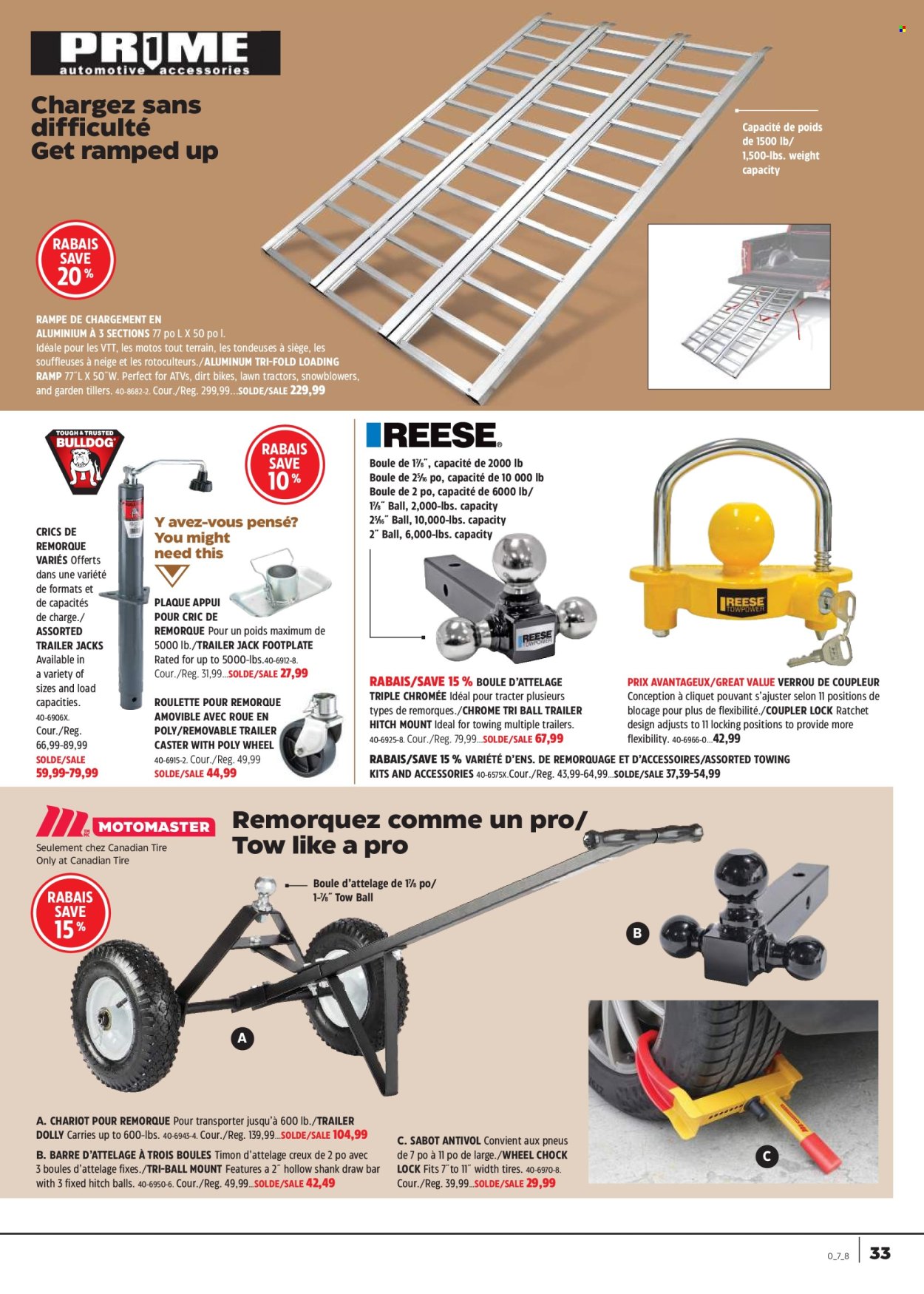 thumbnail - Canadian Tire Flyer - April 18, 2024 - May 08, 2024 - Sales products - hand tools, tires. Page 33.
