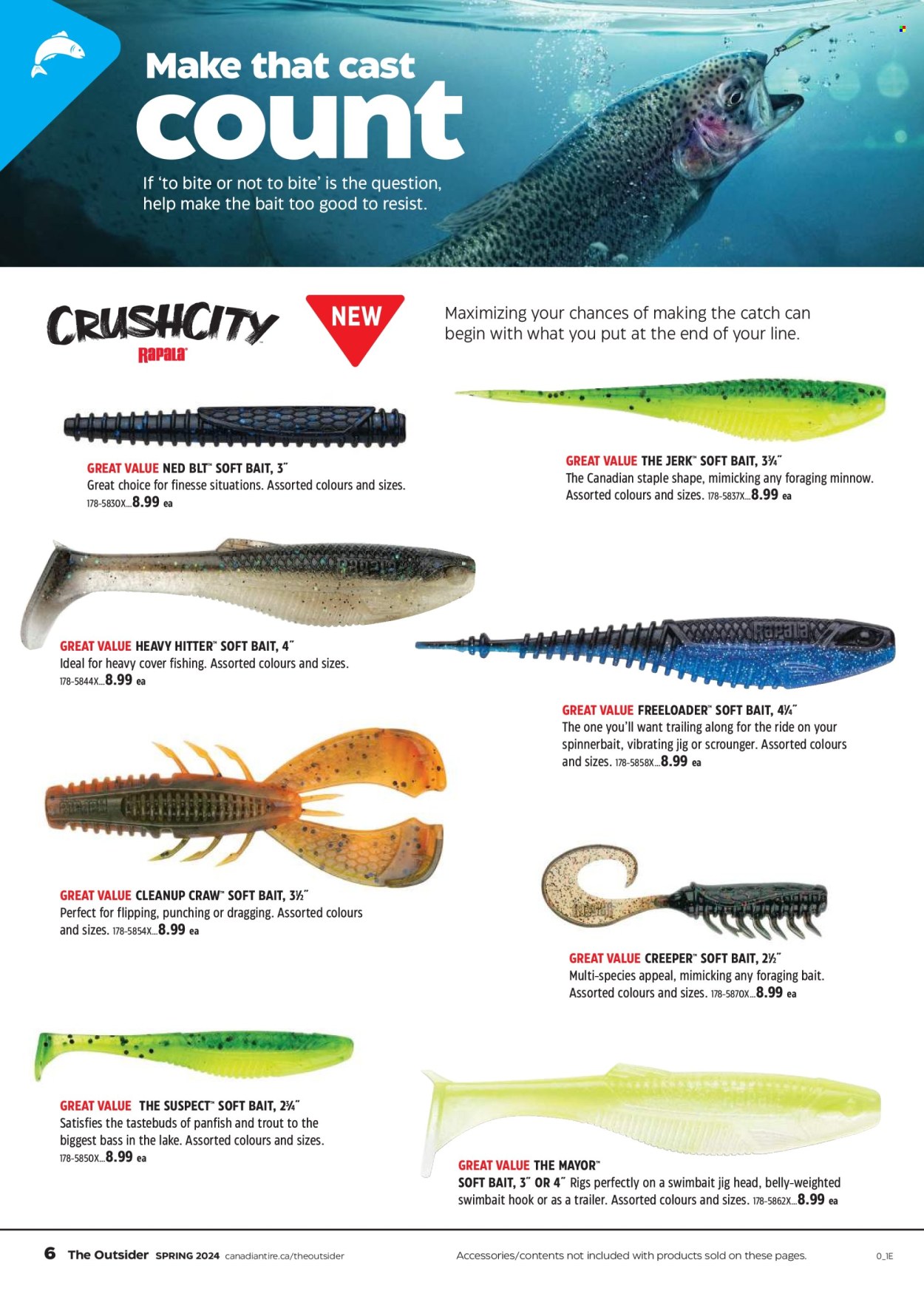 thumbnail - Canadian Tire Flyer - April 18, 2024 - May 09, 2024 - Sales products - hook, jig. Page 6.