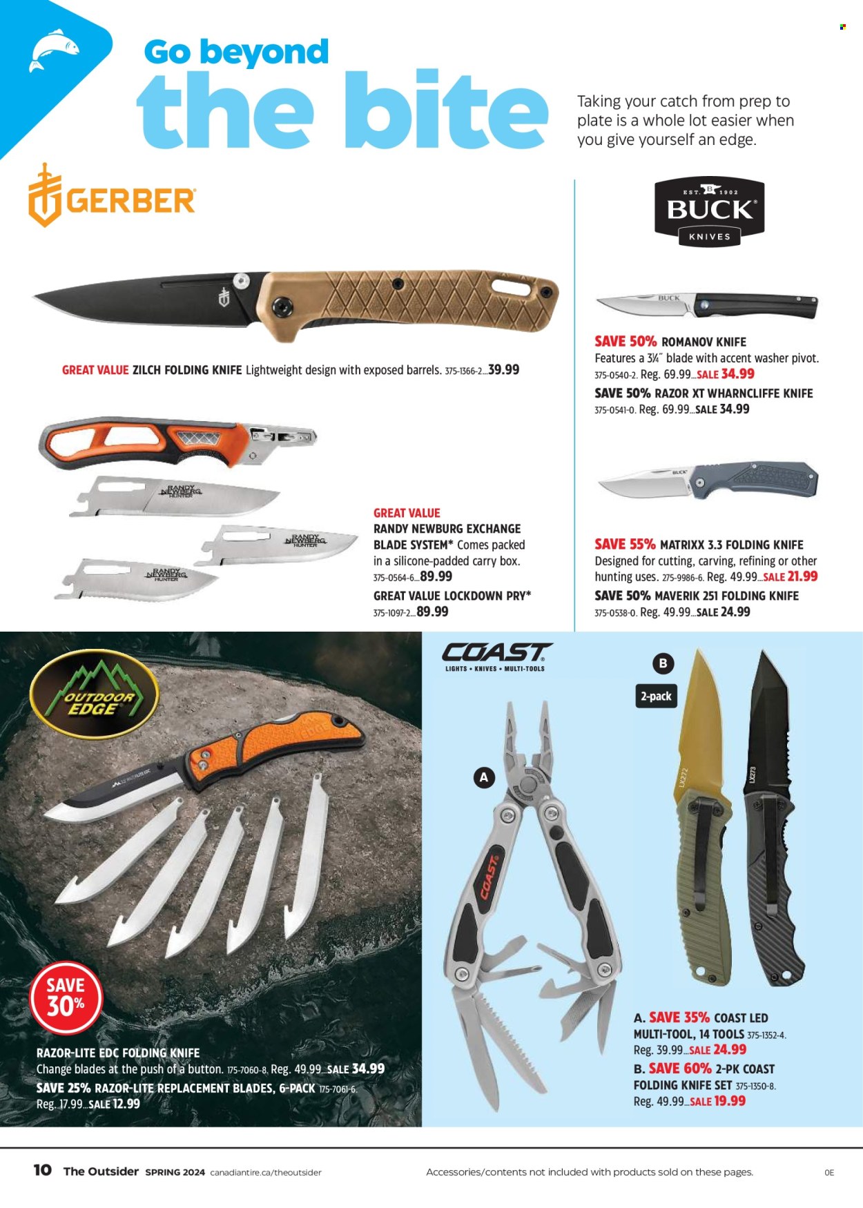 thumbnail - Canadian Tire Flyer - April 18, 2024 - May 09, 2024 - Sales products - washing machine, razor, folding knife, multi-tool. Page 10.