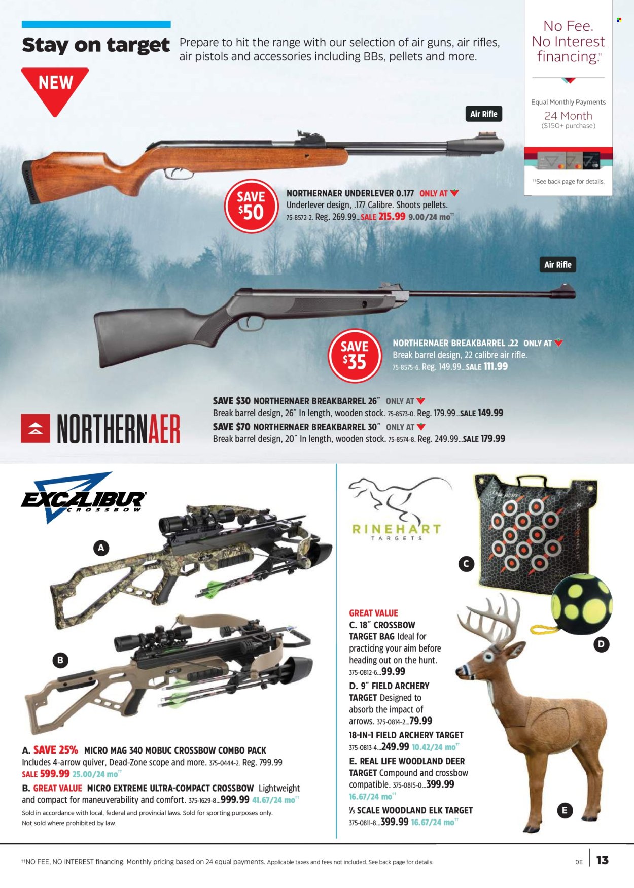 thumbnail - Canadian Tire Flyer - April 18, 2024 - May 09, 2024 - Sales products - scale, bag, rifle, scope, shooting accessories. Page 13.