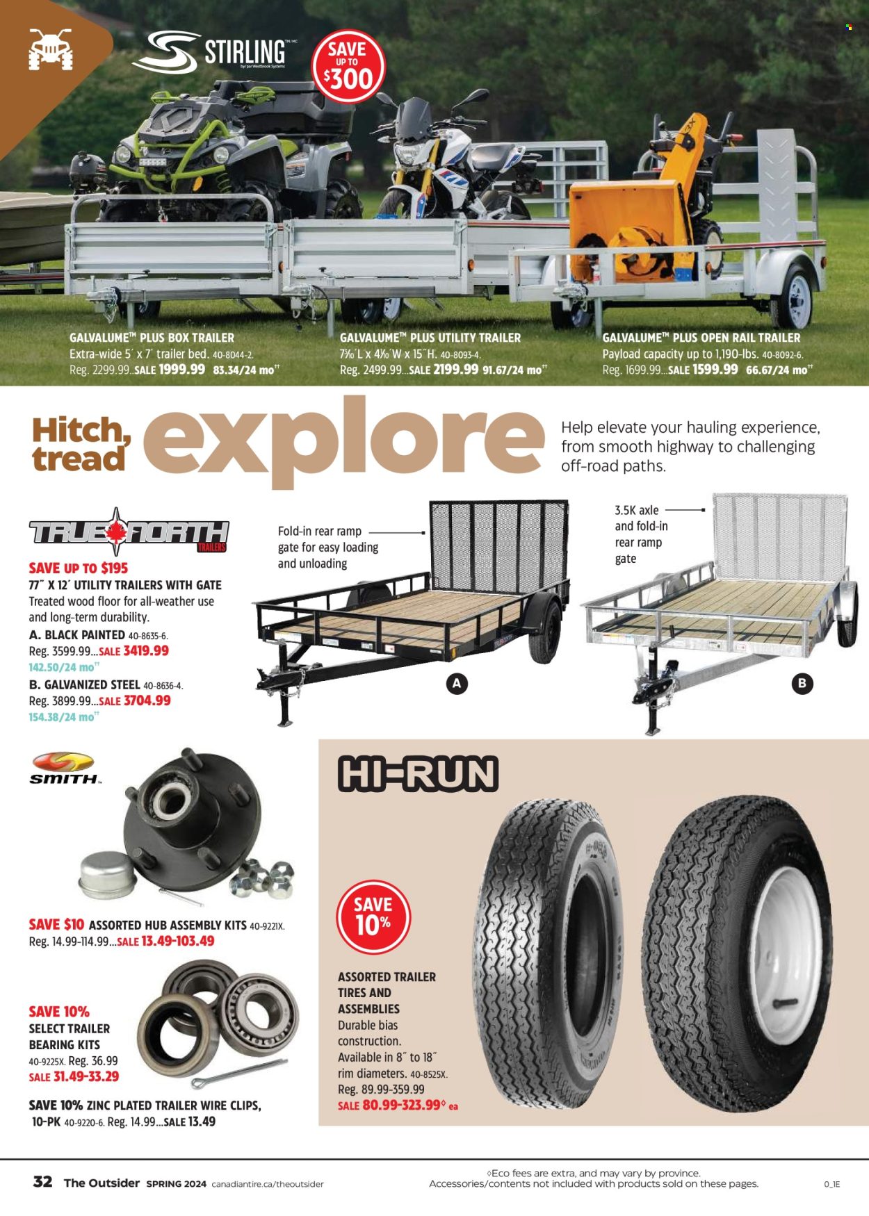 thumbnail - Canadian Tire Flyer - April 18, 2024 - May 09, 2024 - Sales products - bed, trailer, tires. Page 32.