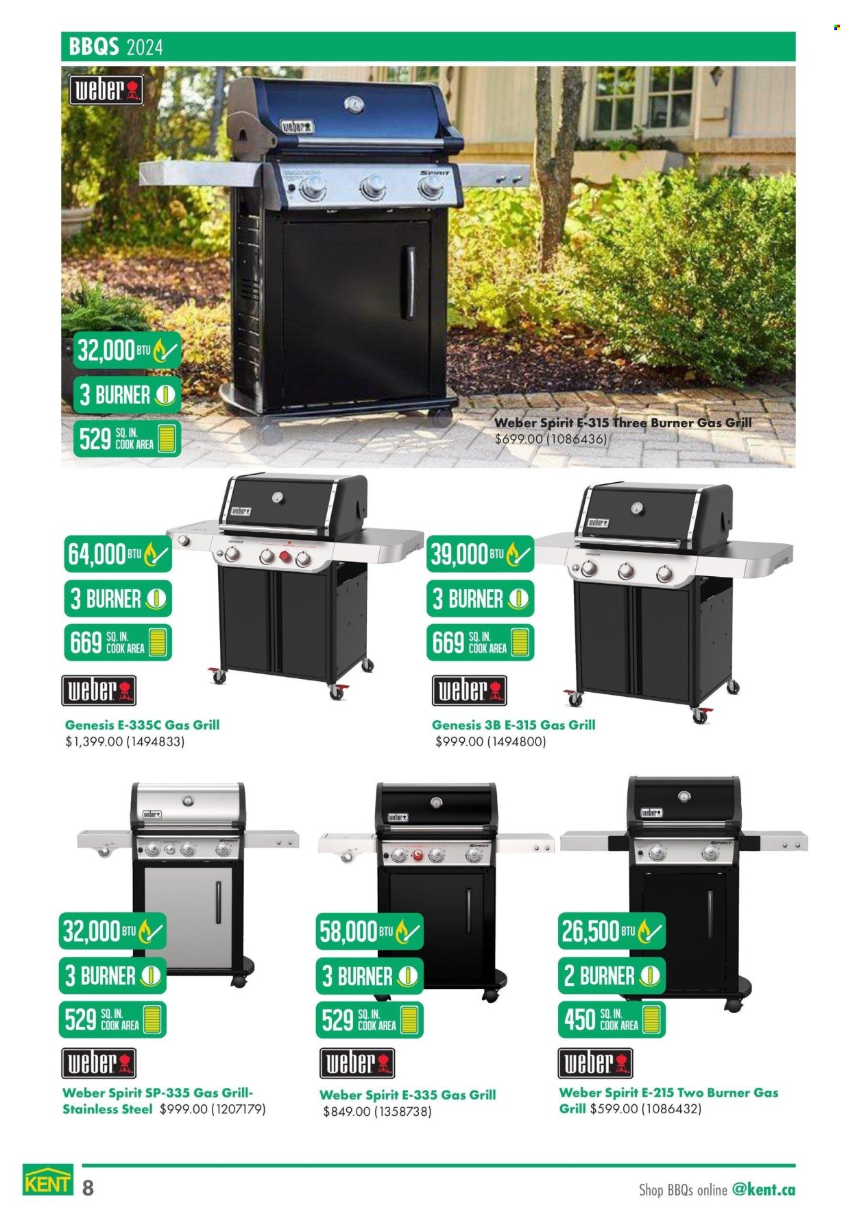 thumbnail - Kent Flyer - April 18, 2024 - May 29, 2024 - Sales products - gas grill, grill, Weber. Page 8.