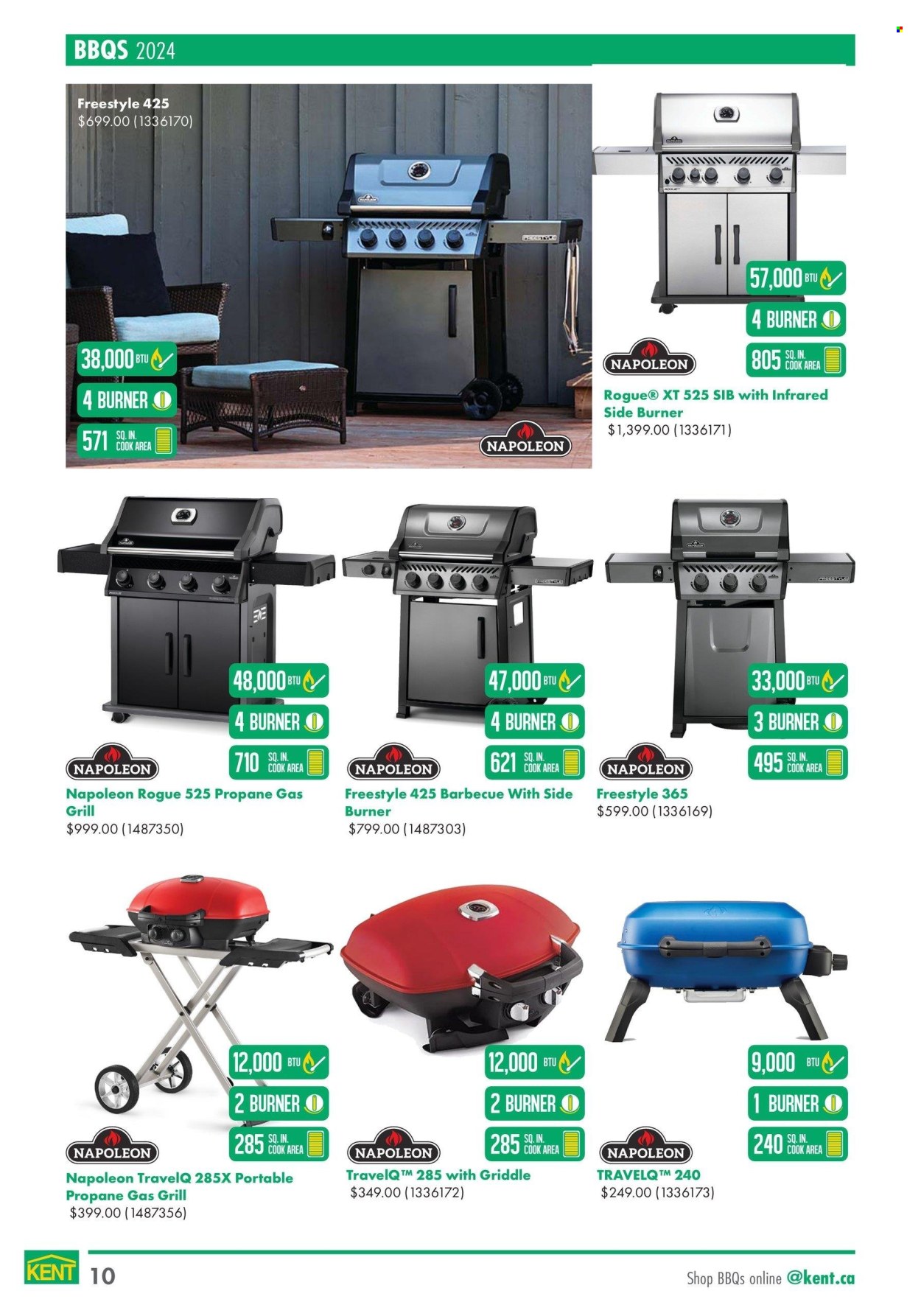 thumbnail - Kent Flyer - April 18, 2024 - May 29, 2024 - Sales products - gas grill, grill, griddle. Page 10.