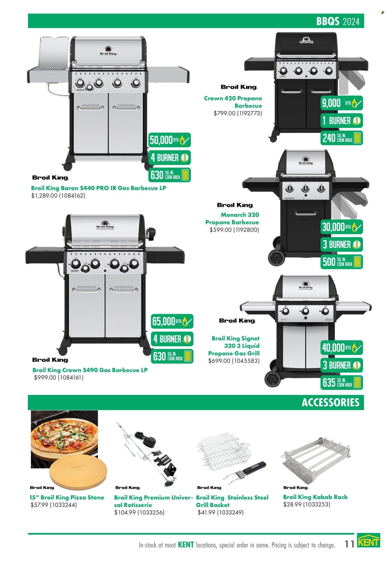 thumbnail - Kent Flyer - April 18, 2024 - May 29, 2024 - Sales products - basket, pizza stone, gas grill, grill. Page 11.