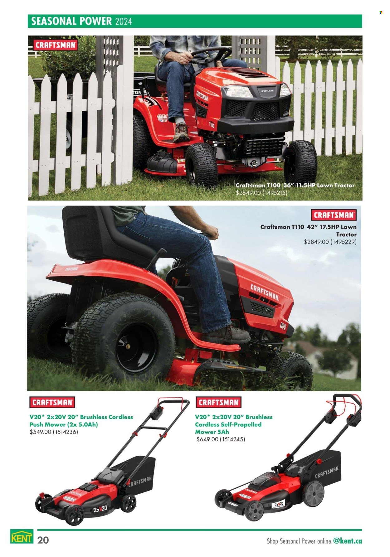 thumbnail - Kent Flyer - April 18, 2024 - May 29, 2024 - Sales products - tractor, Craftsman. Page 20.