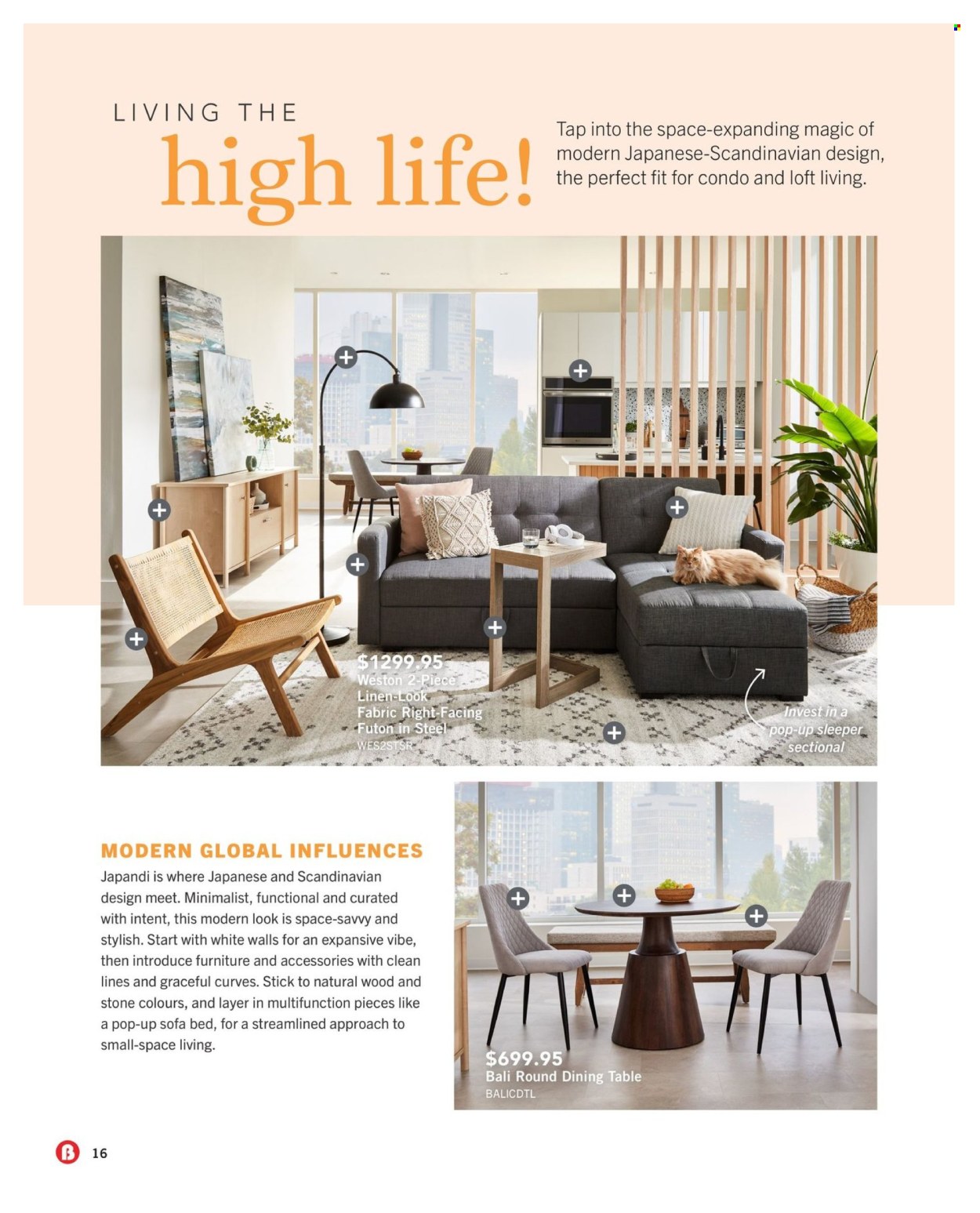 thumbnail - The Brick Flyer - April 11, 2024 - May 31, 2024 - Sales products - linens, dining table, table, sofa, sofa bed. Page 16.