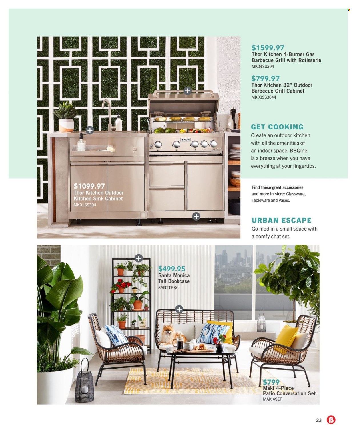 thumbnail - The Brick Flyer - April 11, 2024 - May 31, 2024 - Sales products - cabinet, sink cabinet, bookcase, vase, grill, burner gas barbecue. Page 23.