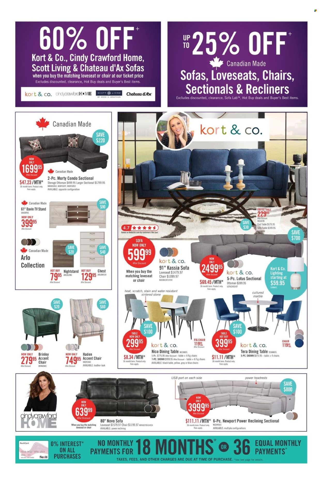 thumbnail - The Brick Flyer - April 16, 2024 - May 01, 2024 - Sales products - dining table, table, chair, accent chair, loveseat, sofa, coffee table, end table, TV stand, ottoman, nightstand, Lotus, lighting. Page 2.
